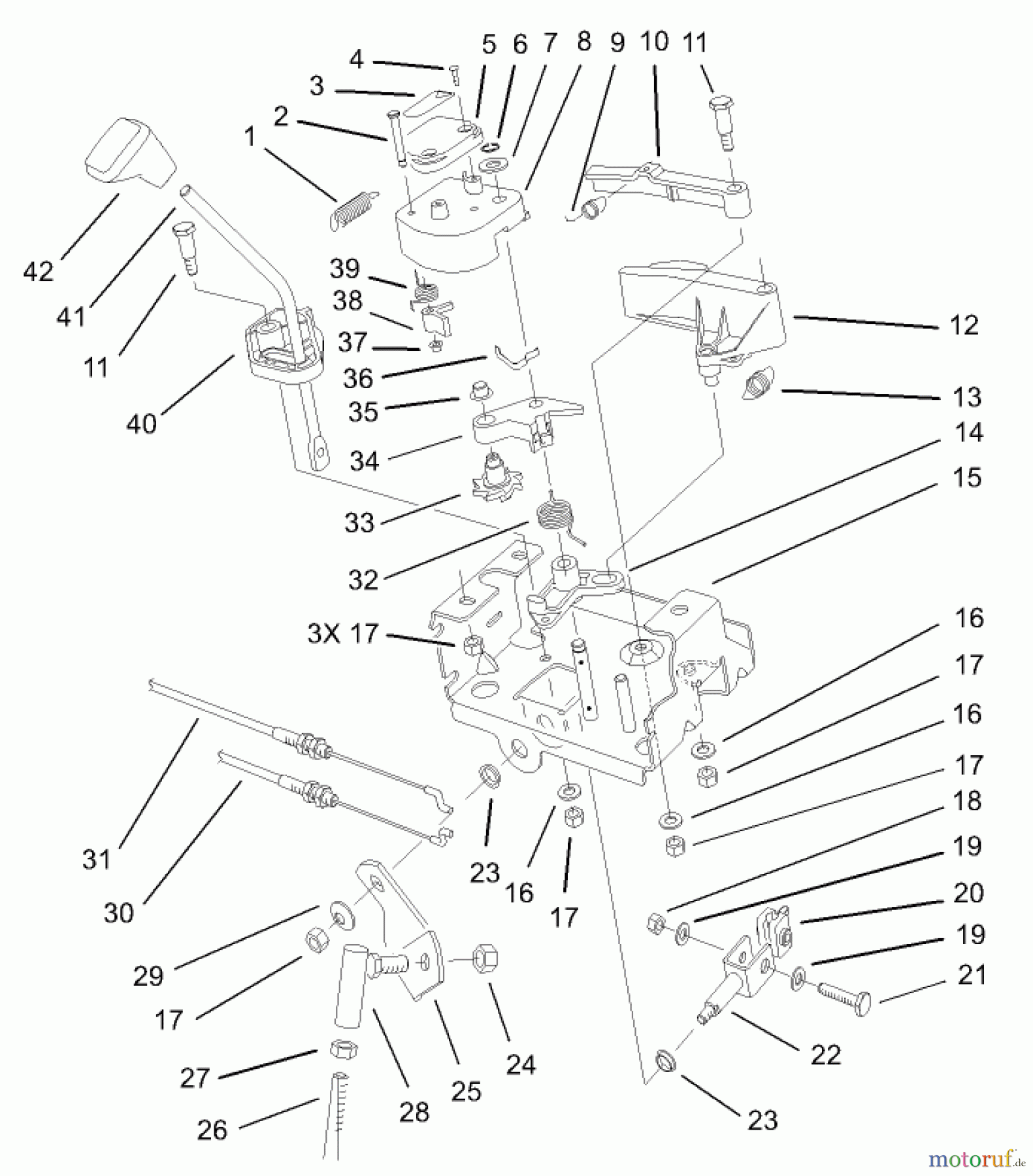 Toro Neu Snow Blowers/Snow Throwers Seite 1 38592 (1332) - Toro 1332 Power Shift Snowthrower, 2004 (240000001-240999999) POWER SHIFT CONTROL ASSEMBLY