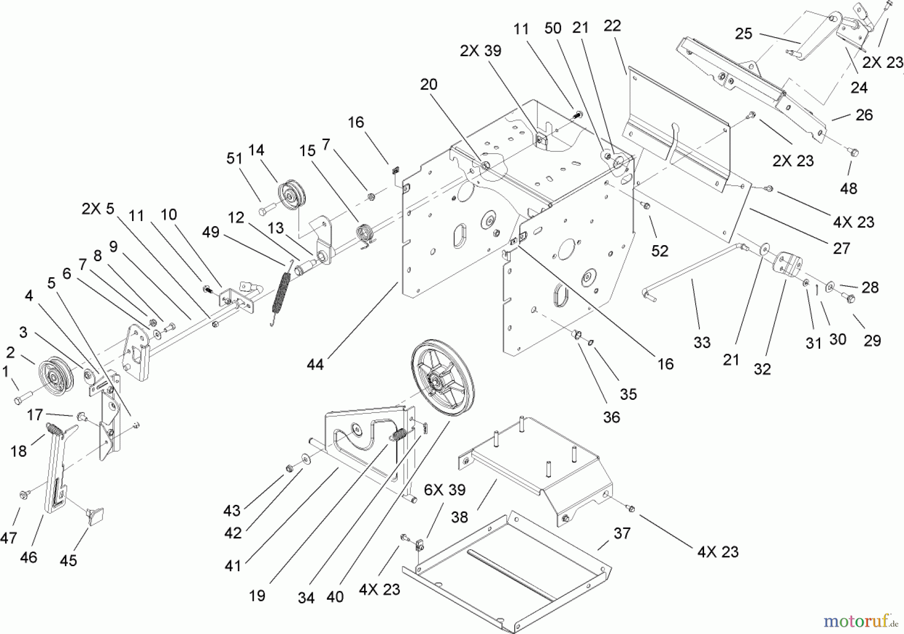  Toro Neu Snow Blowers/Snow Throwers Seite 1 38597 (826 O) - Toro Power Max 826 O Snowthrower, 2010 (310000001-310999999) FRAME ASSEMBLY