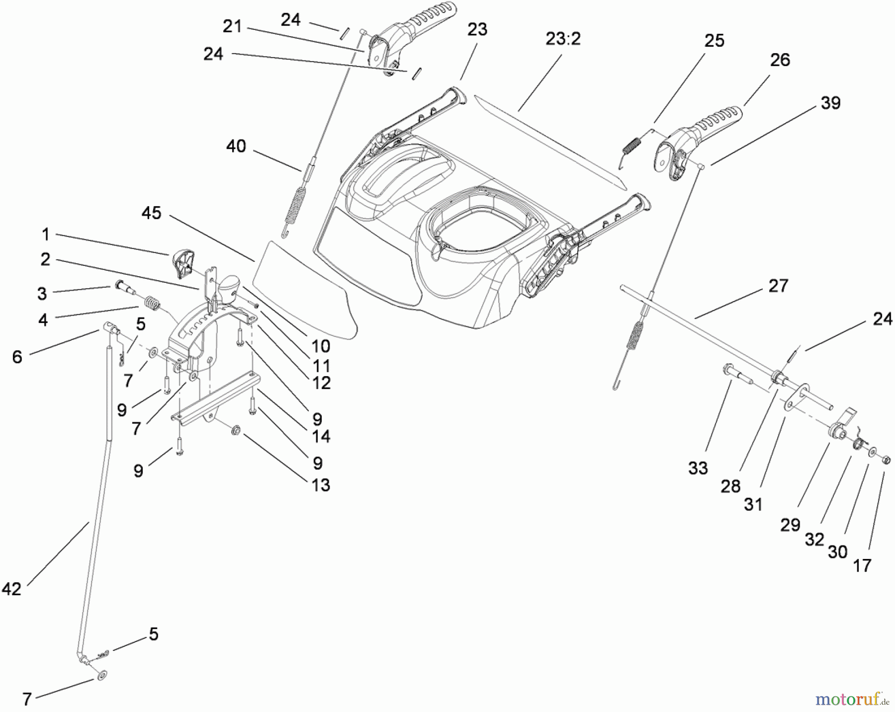 Toro Neu Snow Blowers/Snow Throwers Seite 1 38597 (826 O) - Toro Power Max 826 O Snowthrower, 2009 (290000001-290999999) HANDLE AND CONTROL ASSEMBLY