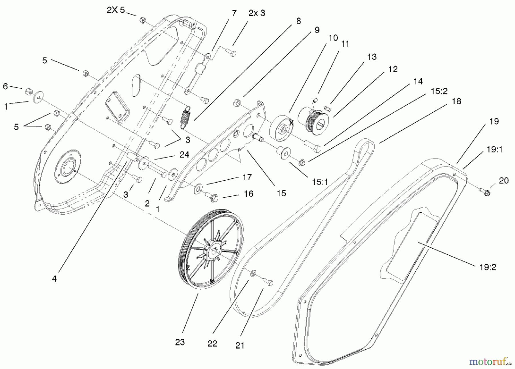  Toro Neu Snow Blowers/Snow Throwers Seite 1 38602 - Toro Snow Commander Snowthrower, 2001 (210000001-210999999) IMPELLER DRIVE ASSEMBLY