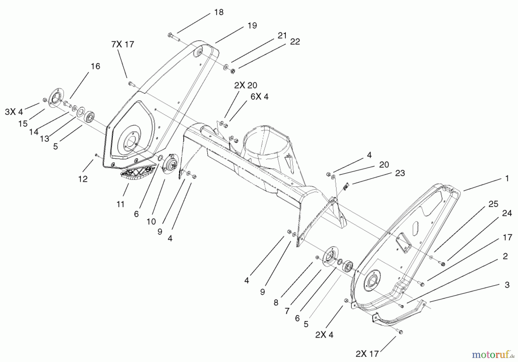  Toro Neu Snow Blowers/Snow Throwers Seite 1 38602 - Toro Snow Commander Snowthrower, 2003 (230000001-230999999) UPPER HOUSING AND SIDE PLATE ASSEMBLY