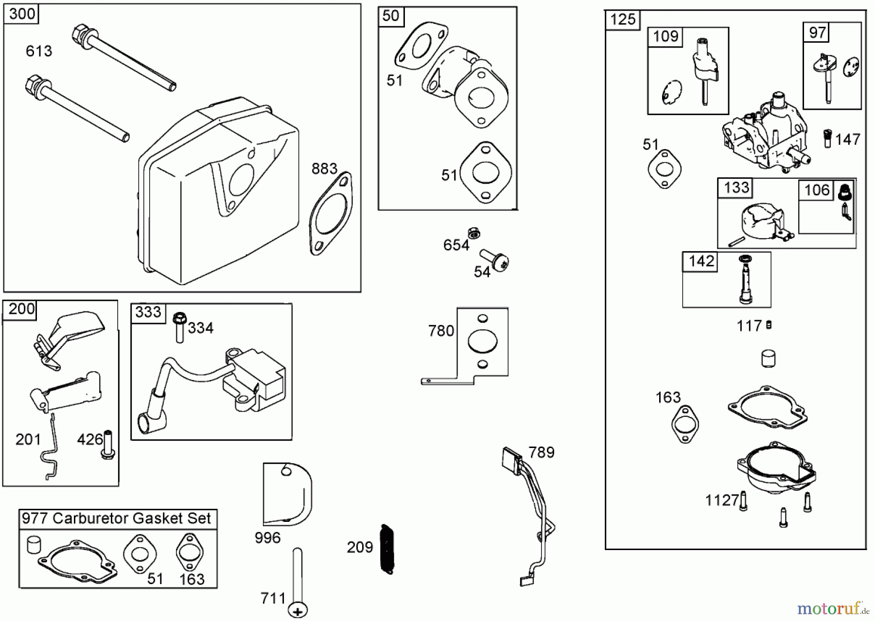  Toro Neu Snow Blowers/Snow Throwers Seite 1 38600 - Toro Snow Commander Snowthrower, 2006 (260000001-260010000) INTAKE MANIFOLD, CARBURETOR, AND MUFFLER ASSEMBLIES BRIGGS AND STRATTON 084332-0130-E1