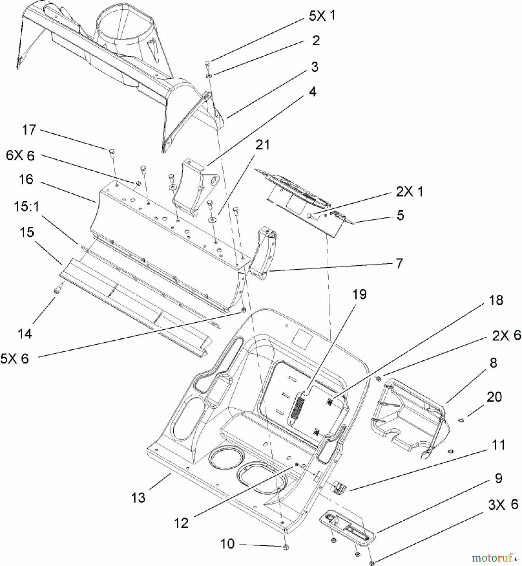  Toro Neu Snow Blowers/Snow Throwers Seite 1 38600 - Toro Snow Commander Snowthrower, 2006 (260000001-260010000) LOWER HOUSING ASSEMBLY