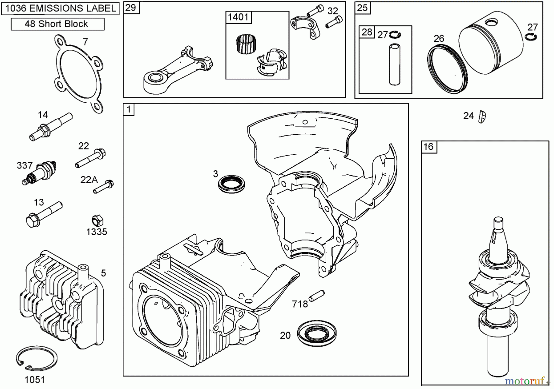 Toro Neu Snow Blowers/Snow Throwers Seite 1 38600 - Toro Snow Commander Snowthrower, 2008 (280000001-280999999) CRANKCASE, CRANKSHAFT, CYLINDER HEAD, AND CONNECTING ROD ASSEMBLIES BRIGGS AND STRATTON 084332-0130-E1