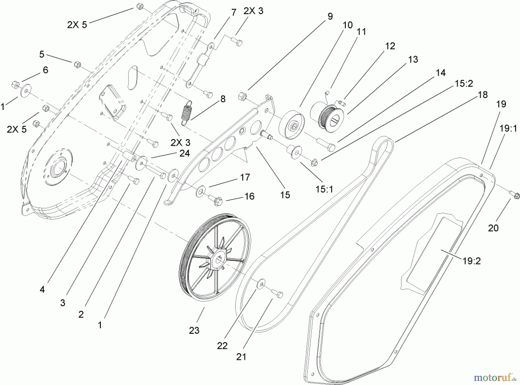  Toro Neu Snow Blowers/Snow Throwers Seite 2 38602 - Toro Snow Commander Snowthrower, 2007 (270000001-270999999) ROTOR ASSEMBLY