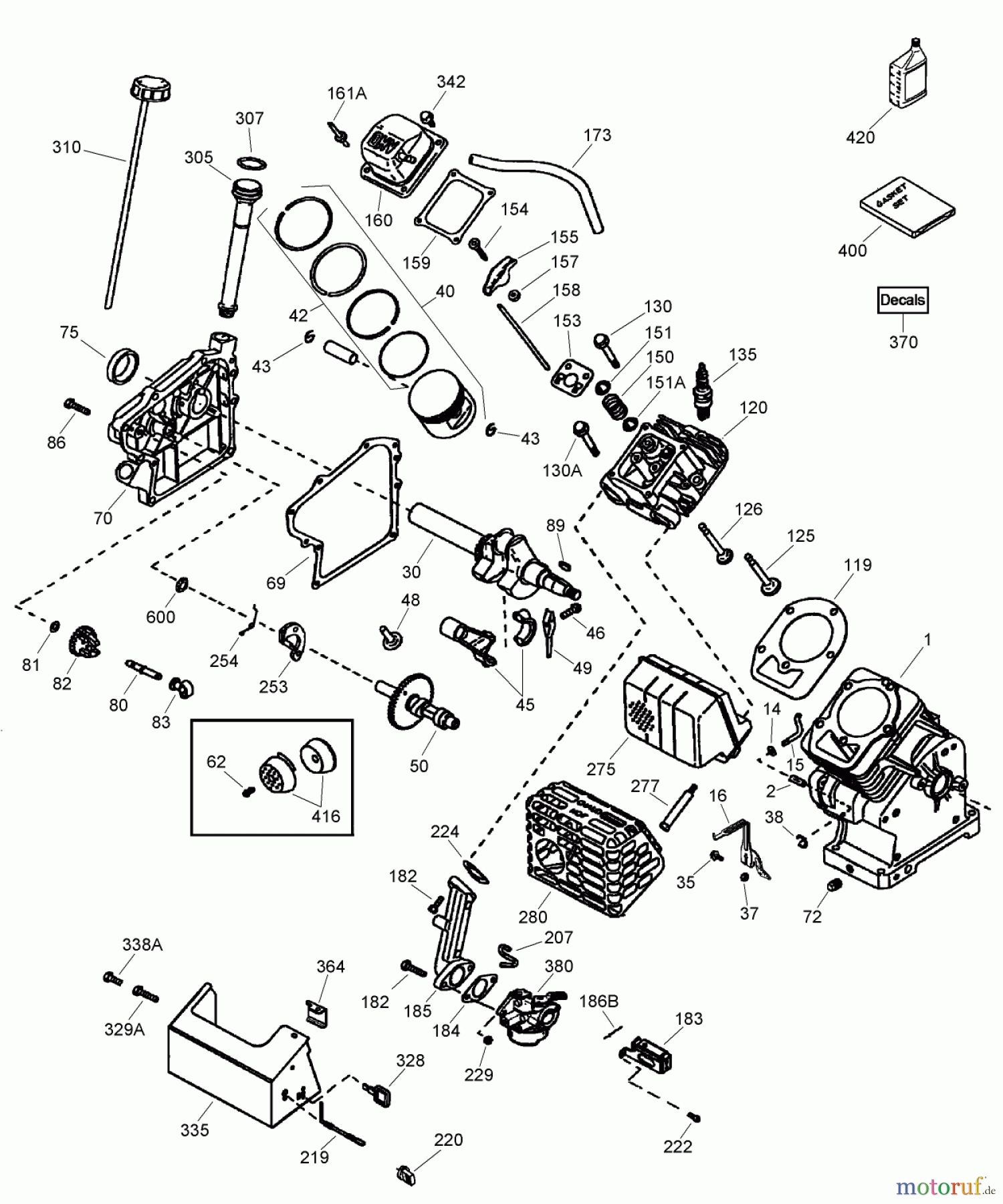  Toro Neu Snow Blowers/Snow Throwers Seite 2 38606 (622R) - Toro 622R Power Throw Snowthrower, 2009 (290000001-290999999) ENGINE ASSEMBLY NO. 1 TECUMSEH OH195SA-72566G