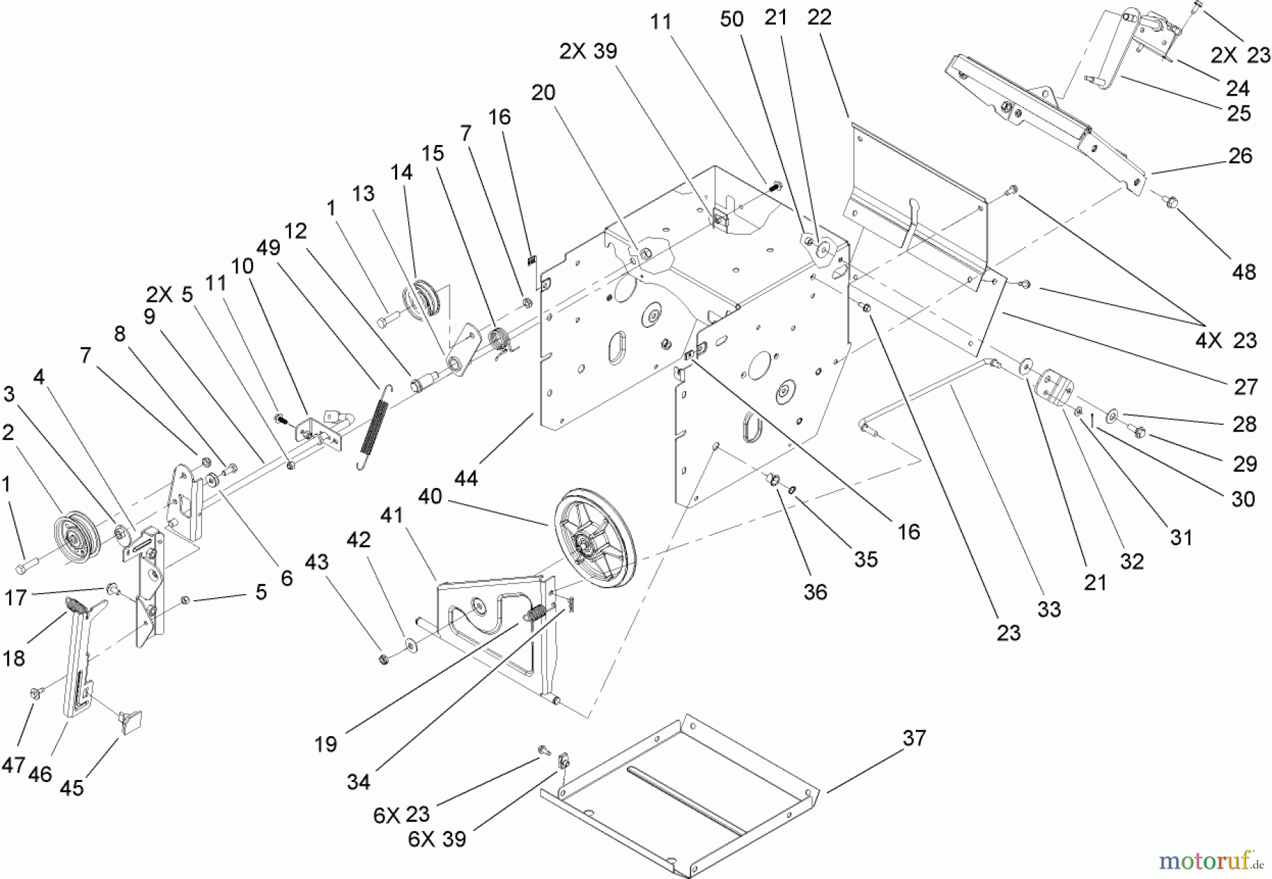  Toro Neu Snow Blowers/Snow Throwers Seite 2 38611 (726 TE) - Toro Power Max 726 TE Snowthrower, 2004 (240000001-240999999) FRAME ASSEMBLY