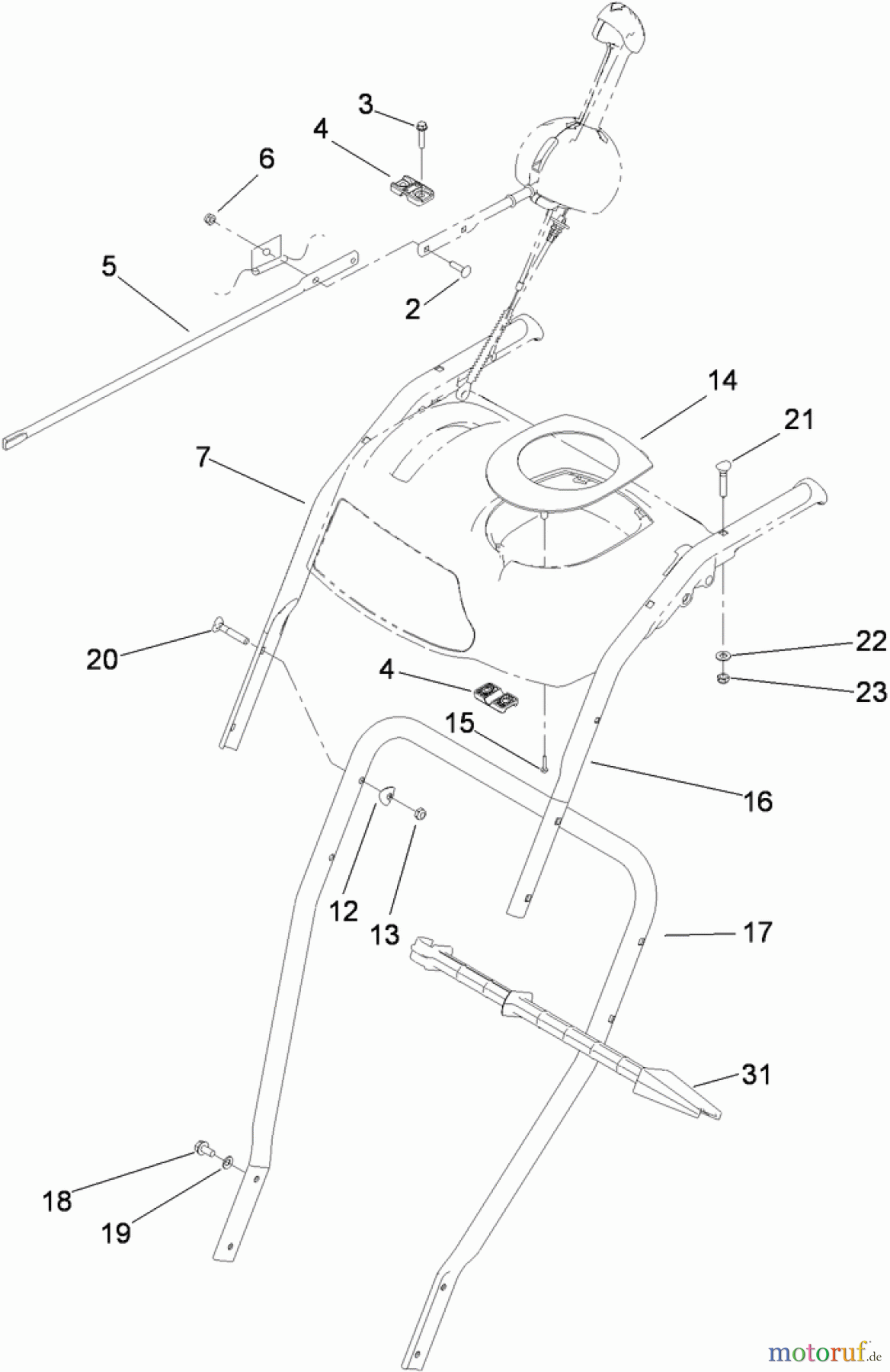 Toro Neu Snow Blowers/Snow Throwers Seite 2 38614 (726 OE) - Toro Power Max 726 OE Snowthrower, 2012 (SN 312000001-312011919) HANDLE ASSEMBLY