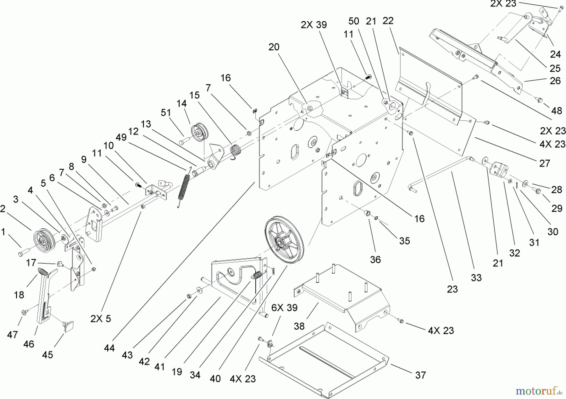  Toro Neu Snow Blowers/Snow Throwers Seite 2 38621 (826 LE) - Toro Power Max 826 LE Snowthrower, 2007 (270000001-270999999) FRAME ASSEMBLY