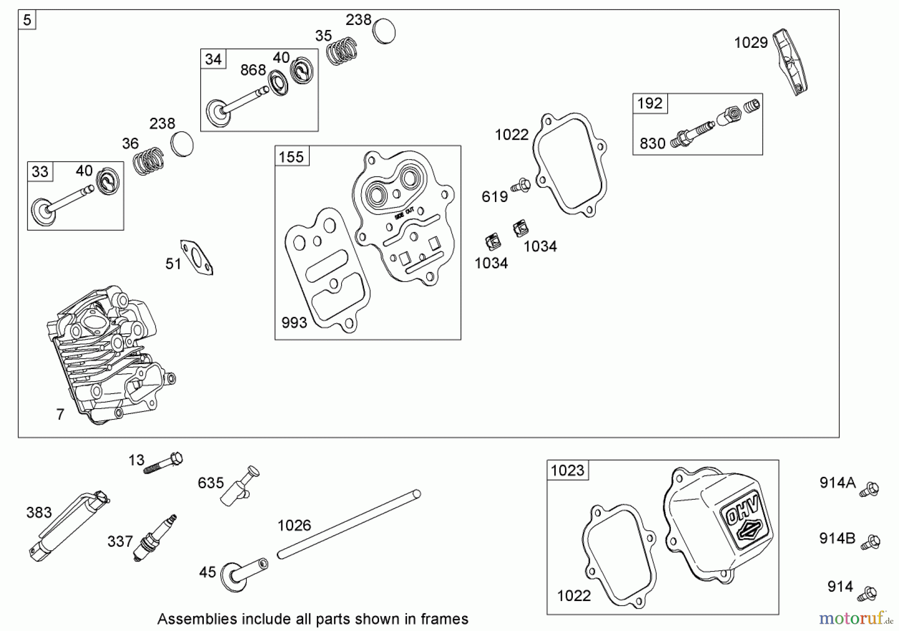 Toro Neu Snow Blowers/Snow Throwers Seite 2 38629 (826 OE) - Toro Power Max 826 OE Snowthrower, 2008 (280000001-280999999) CYLINDER HEAD ASSEMBLY BRIGGS AND STRATTON 15D104-0112-E1