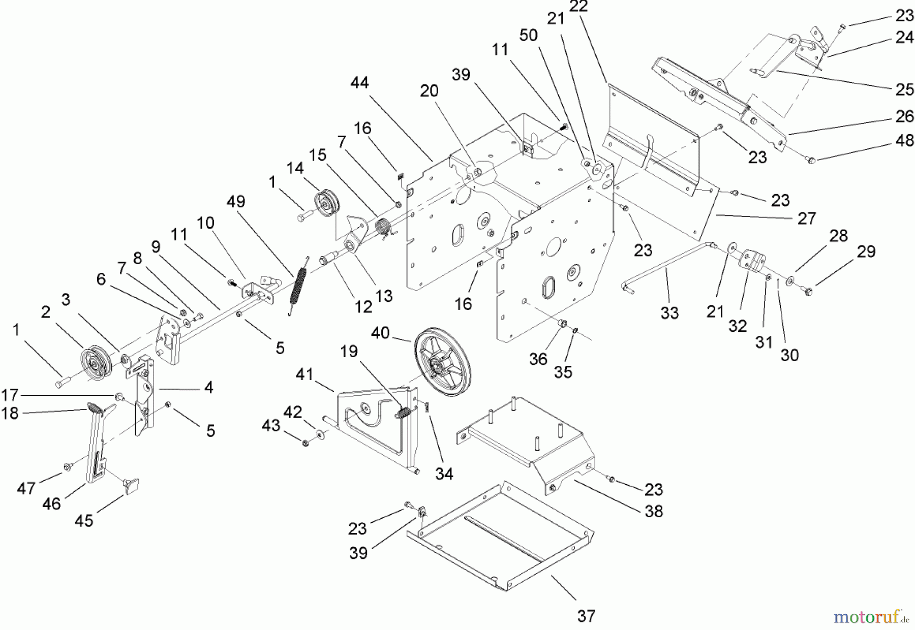  Toro Neu Snow Blowers/Snow Throwers Seite 2 38631 (828 LXE) - Toro Power Max 828 LXE Snowthrower, 2005 (250000001-250999999) FRAME ASSEMBLY