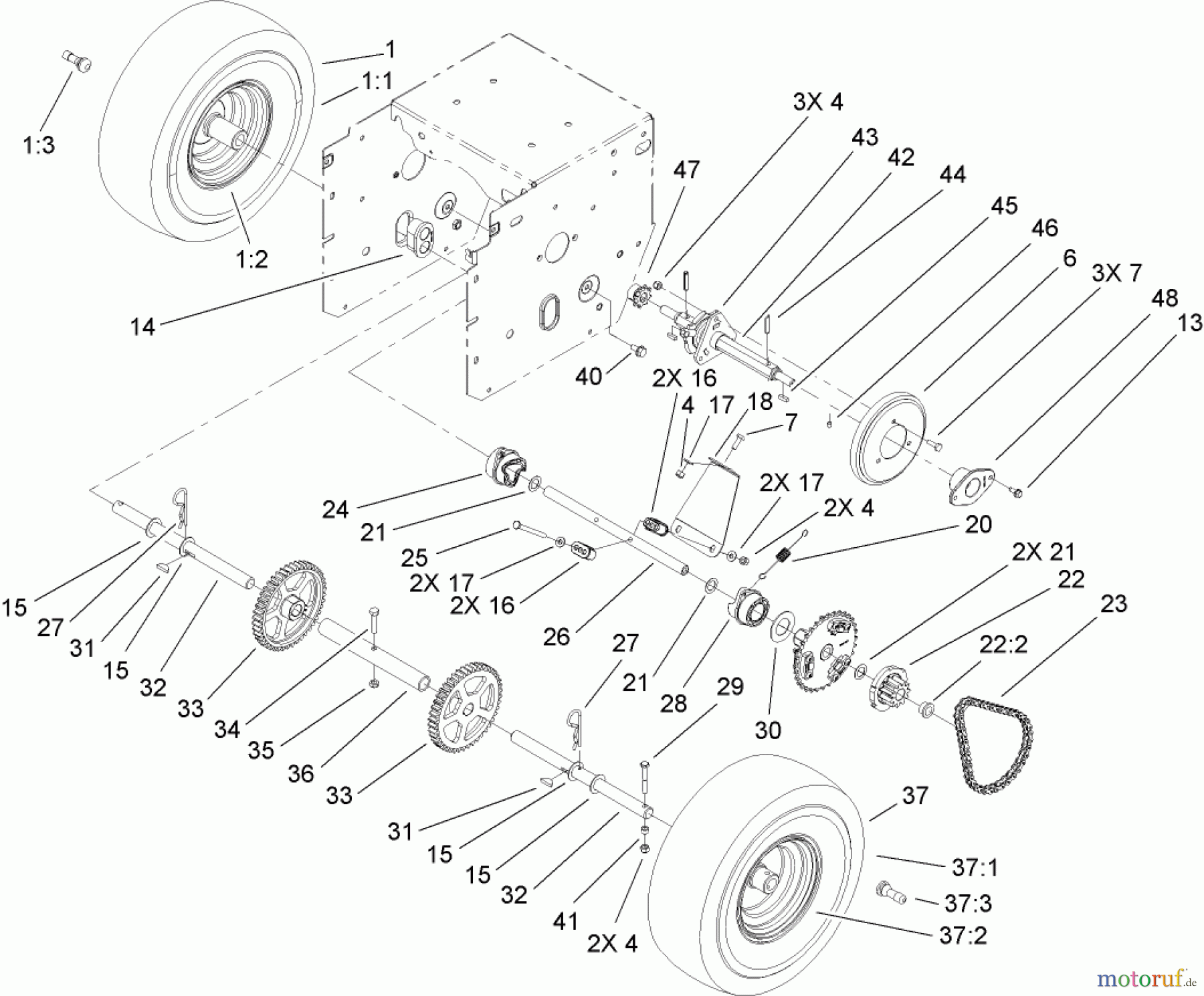  Toro Neu Snow Blowers/Snow Throwers Seite 2 38634 (828 OXE) - Toro Power Max 828 OXE Snowthrower, 2010 (310000001-310999999) WHEEL CLUTCH ASSEMBLY