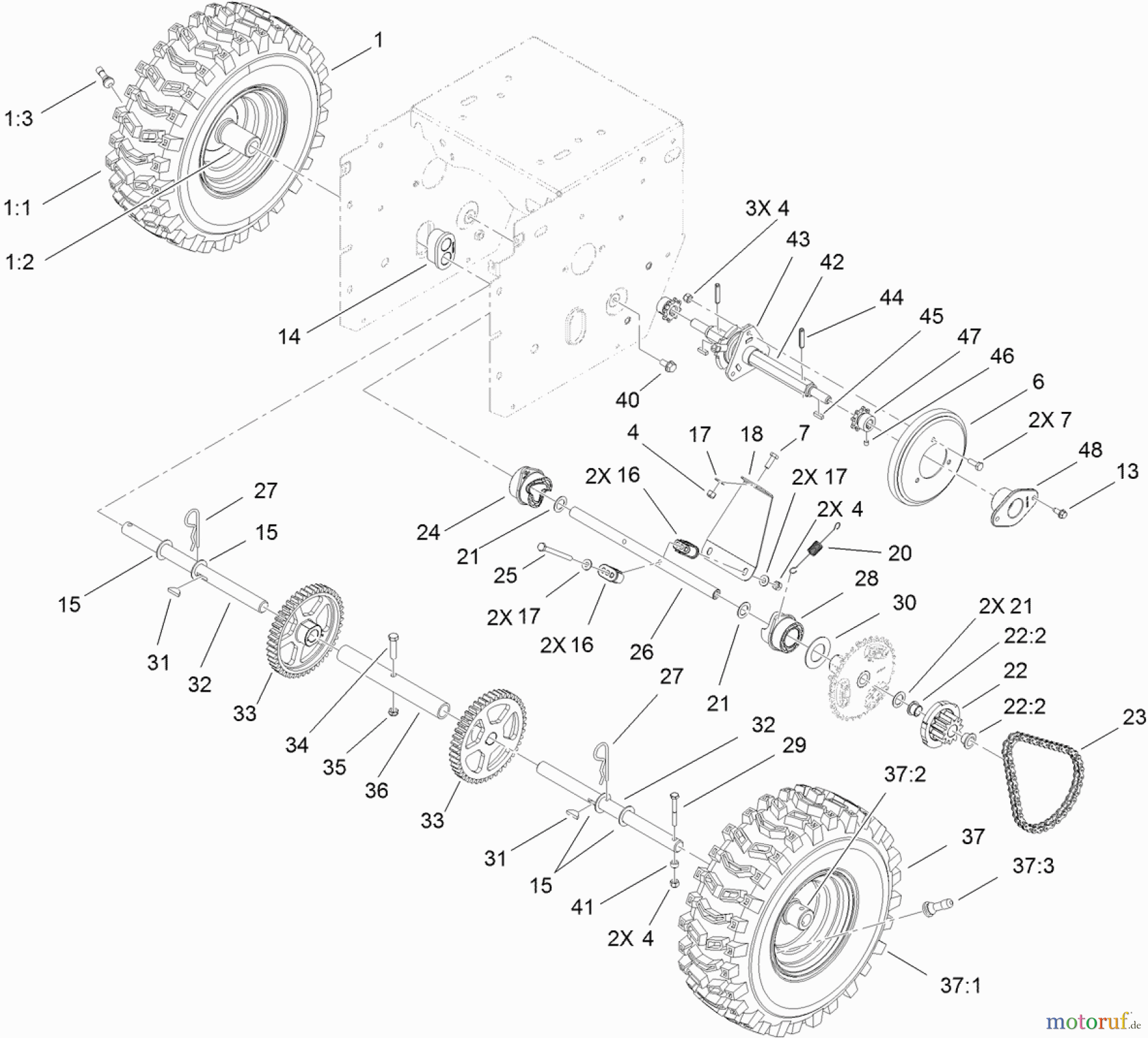  Toro Neu Snow Blowers/Snow Throwers Seite 2 38634 (828 OXE) - Toro Power Max 828 OXE Snowthrower, 2012 (SN 312000001-312001724) WHEEL CLUTCH ASSEMBLY