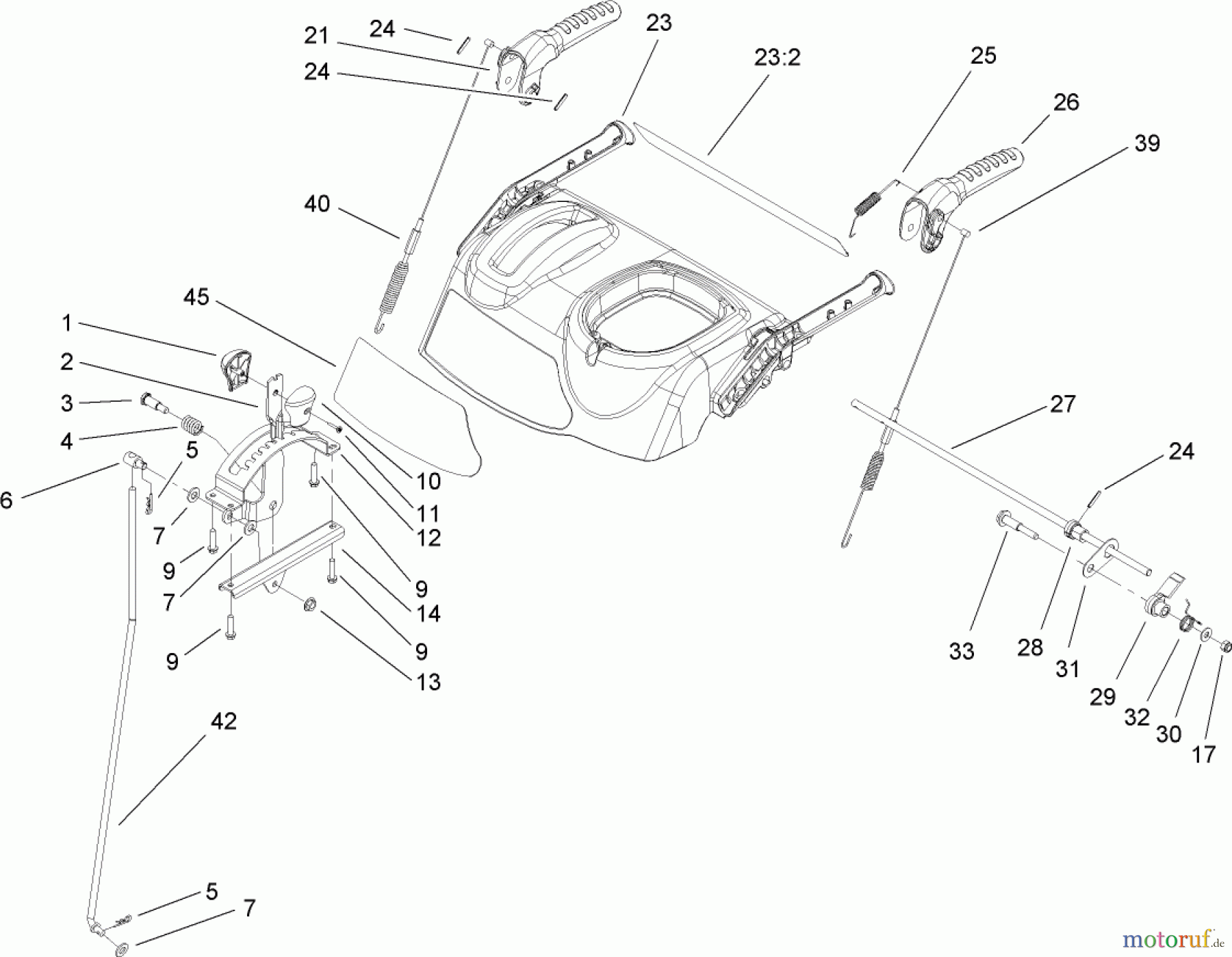  Toro Neu Snow Blowers/Snow Throwers Seite 2 38639 (828 OE) - Toro Power Max 828 OE Snowthrower, 2008 (280000001-280999999) HANDLE AND CONTROL ASSEMBLY