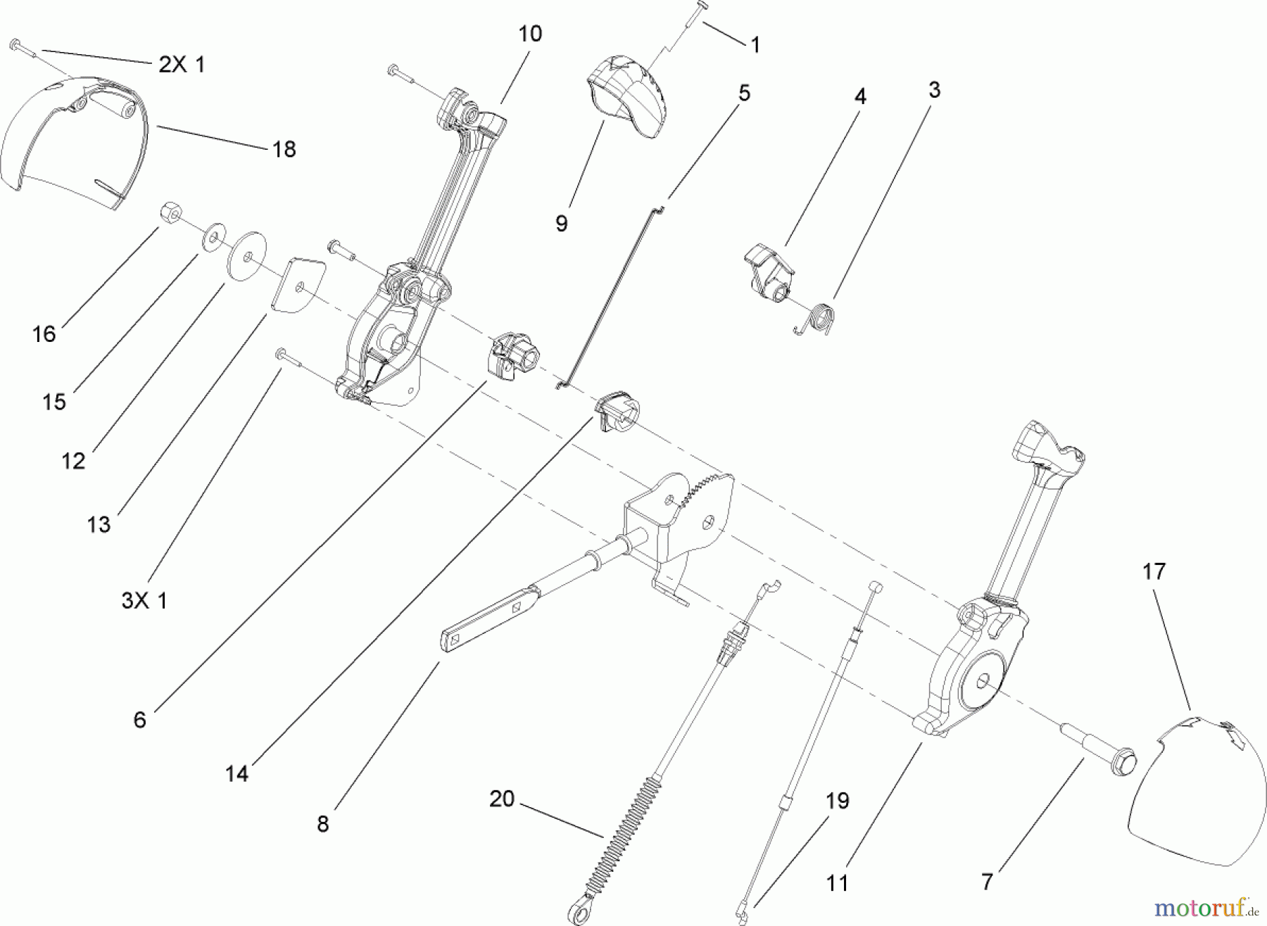 Toro Neu Snow Blowers/Snow Throwers Seite 2 38640 (1028 LXE) - Toro Power Max 1028 LXE Snowthrower, 2006 (260000001-260999999) LEVER CHUTE CONTROL ASSEMBLY