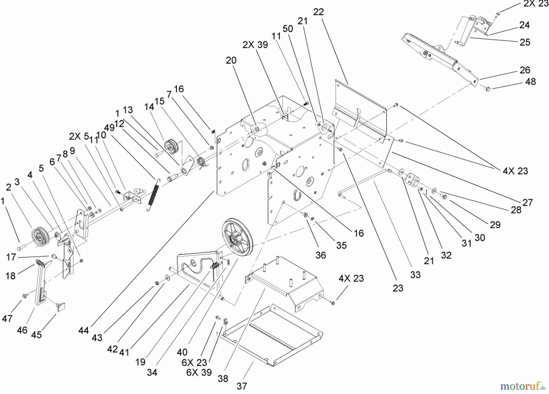  Toro Neu Snow Blowers/Snow Throwers Seite 2 38645 (1028 LE) - Toro Power Max 1028 LE Snowthrower, 2004 (240000001-240999999) FRAME ASSEMBLY