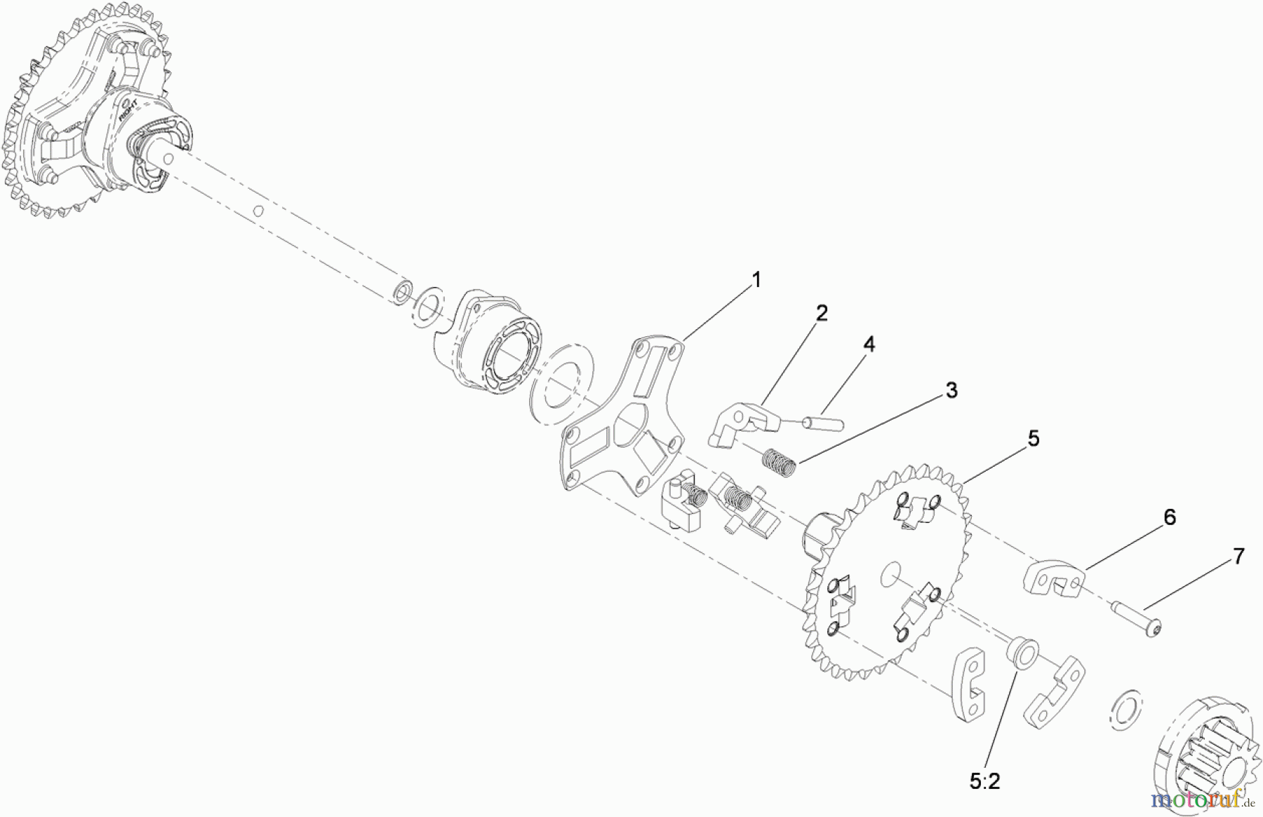 Toro Neu Snow Blowers/Snow Throwers Seite 2 38654 (1128 OXE) - Toro Power Max 1128 OXE Snowthrower, 2012 (SN 312000915-312999999) WHEEL CLUTCH SPROCKET ASSEMBLY
