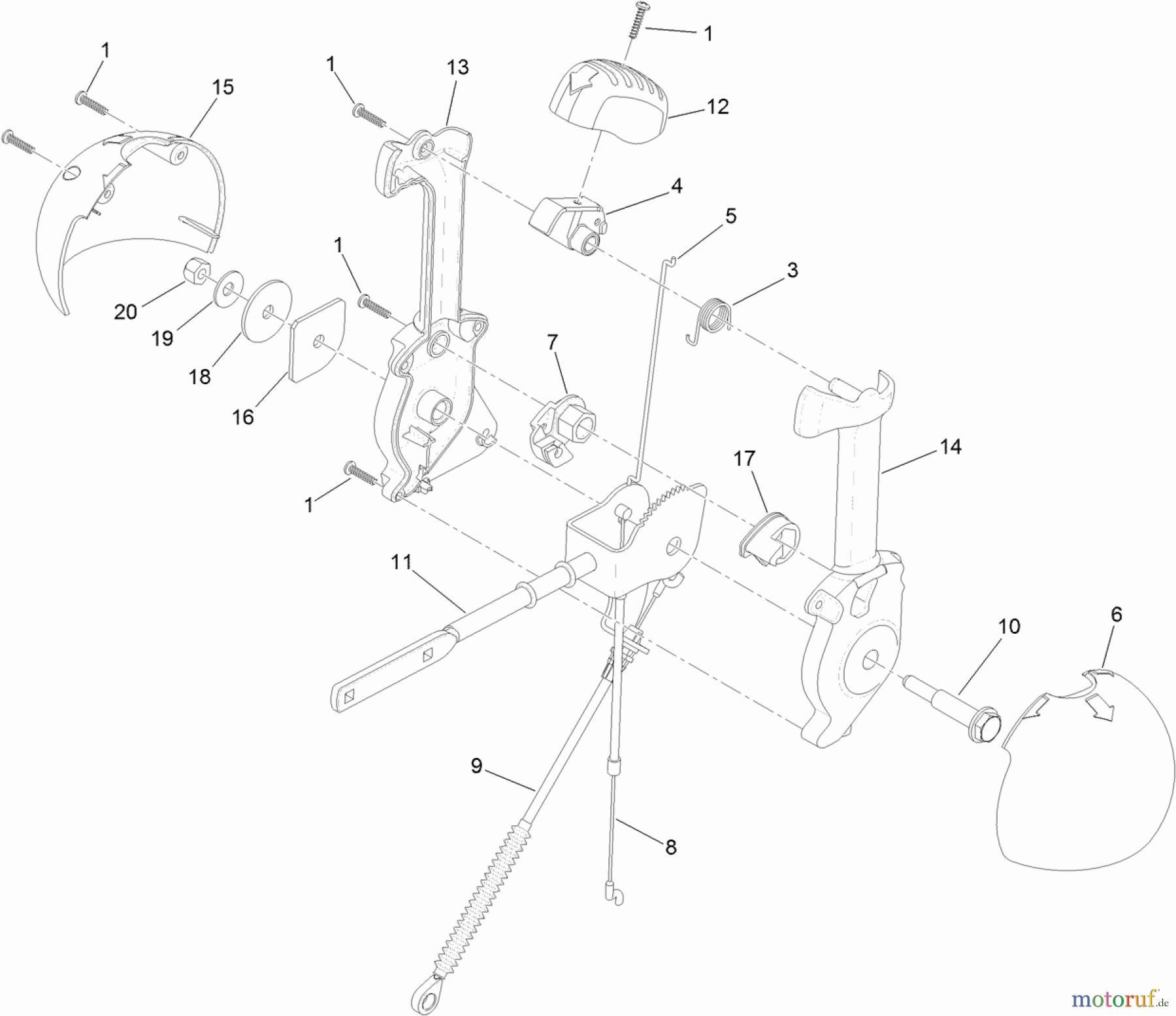 Toro Neu Snow Blowers/Snow Throwers Seite 2 38680 (1128 OXE) - Toro Power Max Heavy Duty 1128 OXE Snowthrower, 2013 (SN 313000001-313999999) LEVER CHUTE CONTROL ASSEMBLY