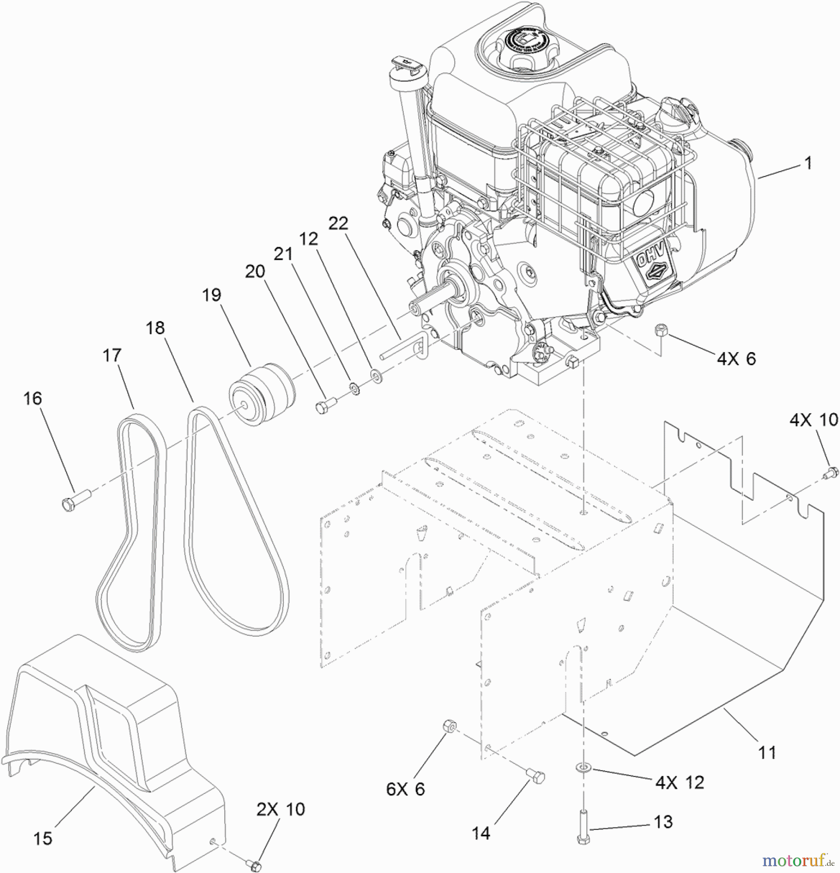  Toro Neu Snow Blowers/Snow Throwers Seite 2 38818 (722 E) - Toro 722 E Power Throw Snowthrower, 2013 (SN 313000001-313999999) ENGINE ASSEMBLY