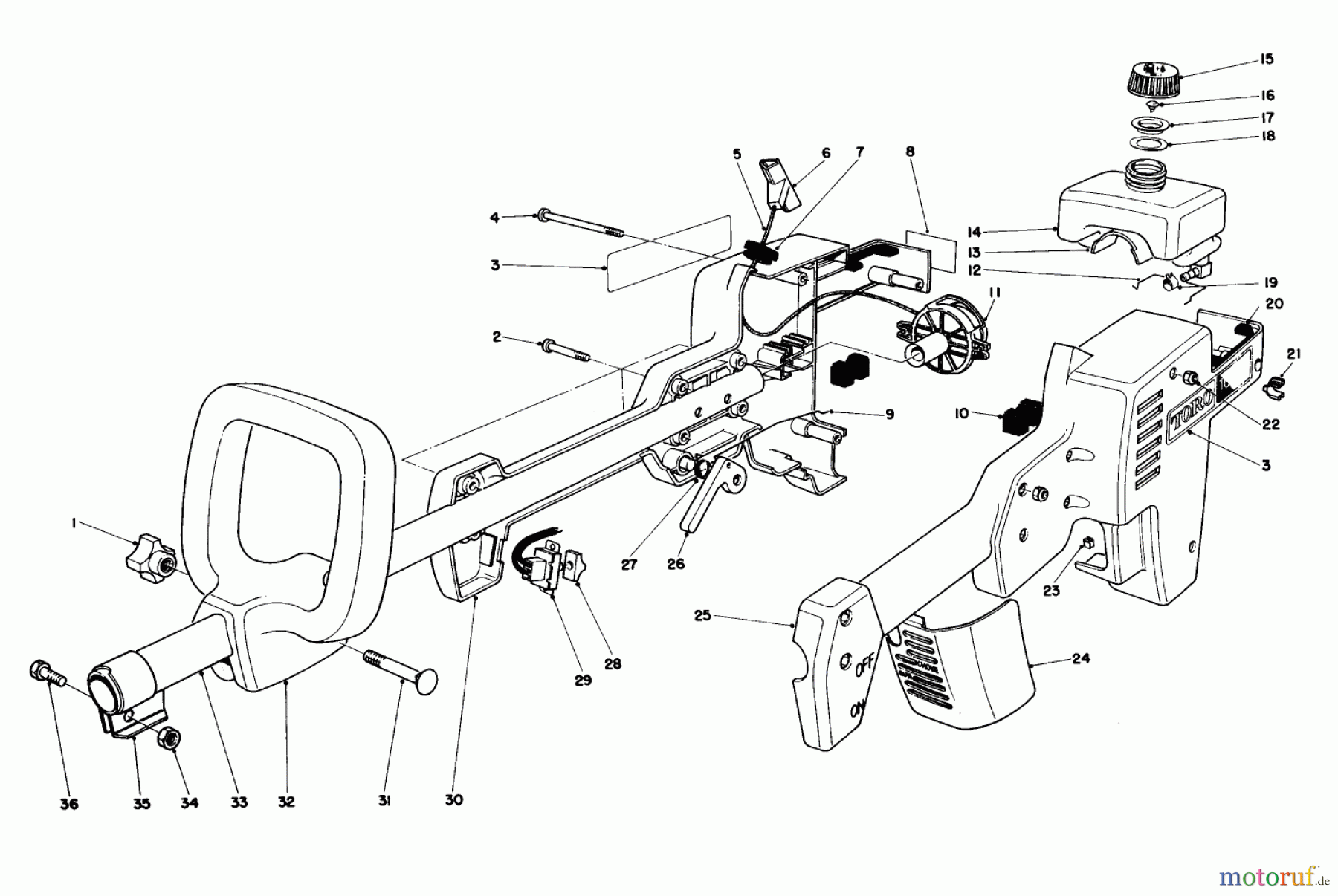  Toro Neu Trimmers, String/Brush 51604 (TC 400) - Toro TC 400 Gas Trimmer, 1982 (2000001-2999999) ENGINE HOUSING ASSEMBLY