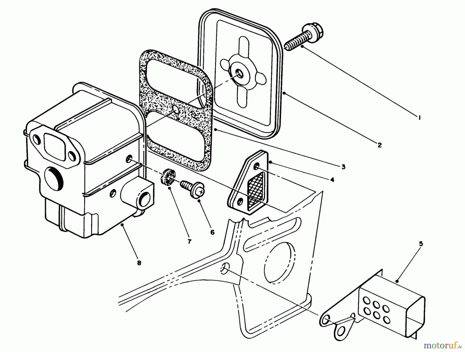 Toro Neu Trimmers, String/Brush 51641 (TC 1000) - Toro TC 1000 Gas Trimmer, 1987 (7000001-7999999) SPARK ARRESTOR MUFFLER KIT 55-7390 (OPTIONAL)