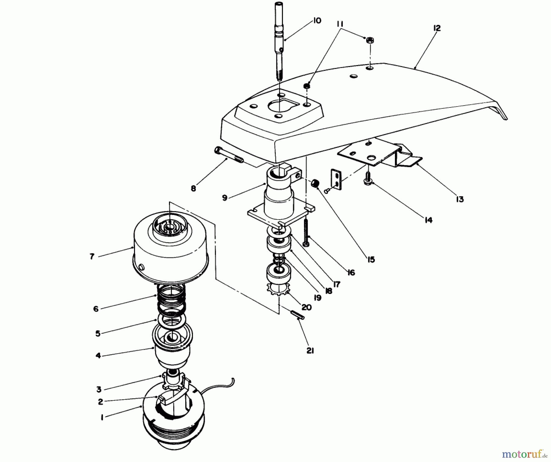  Toro Neu Trimmers, String/Brush 51641 (TC 1000) - Toro TC 1000 Gas Trimmer, 1987 (7000001-7999999) TRIMMER HEAD ASSEMBLY