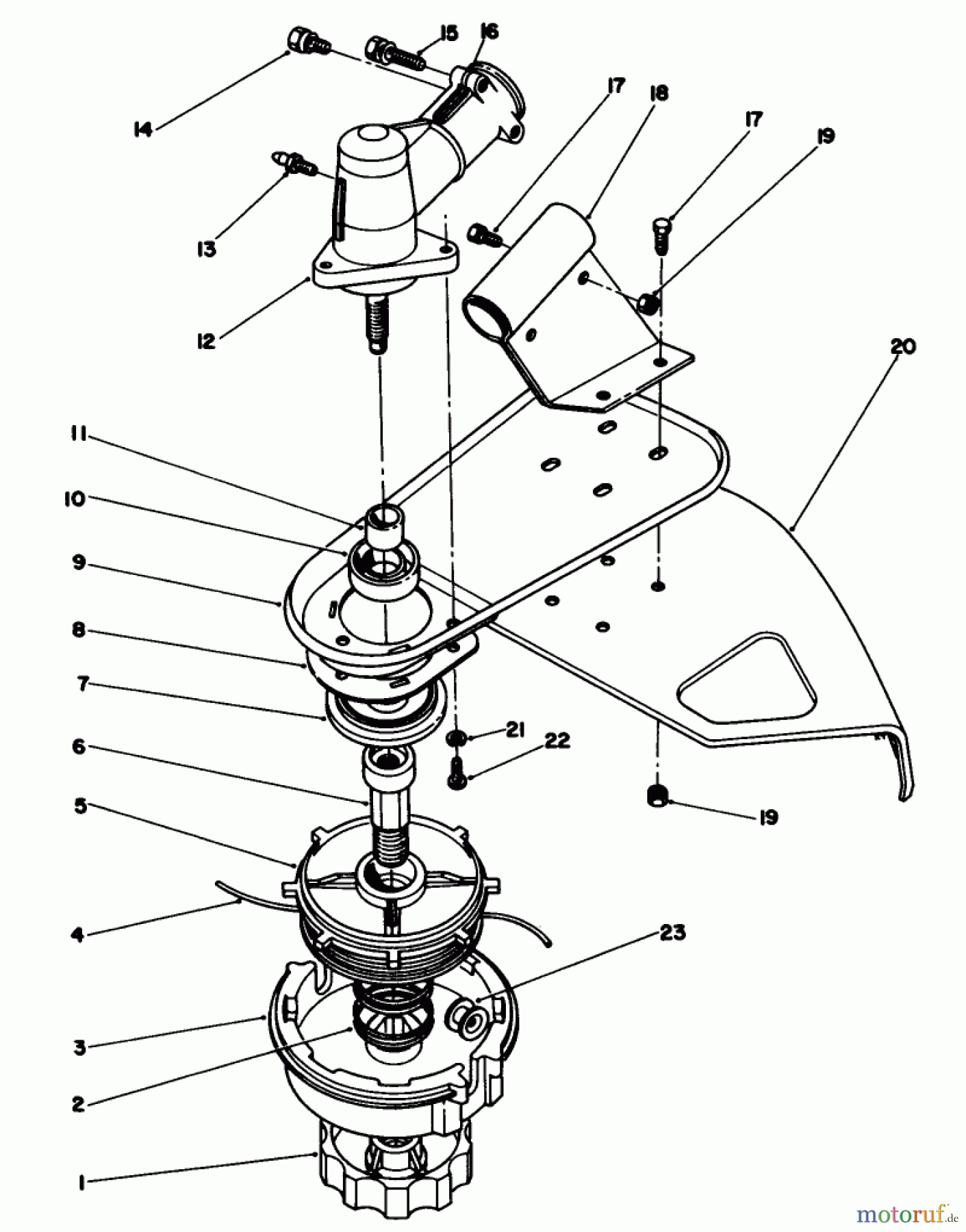 Toro Neu Trimmers, String/Brush 51644V (TC 4000) - Toro TC 4000 Gas Trimmer, 1991 (1000001-1999999) TRIMMER HEAD & GEAR BOX ASSEMBLY