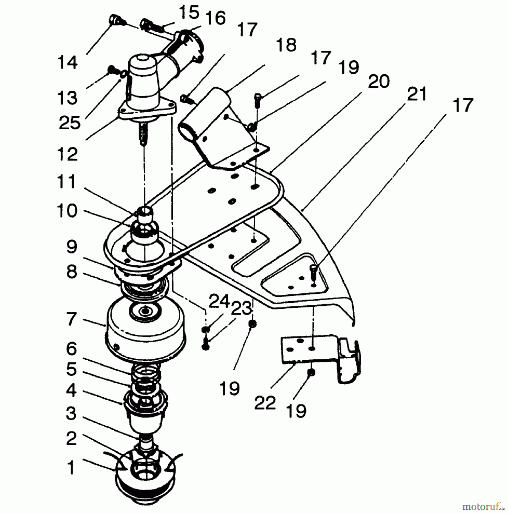  Toro Neu Trimmers, String/Brush 51650 (TC 3100) - Toro TC 3100 Gas Trimmer, 1992 (2000001-2999999) CUTTER HEAD & GEAR BOX ASSEMBLY