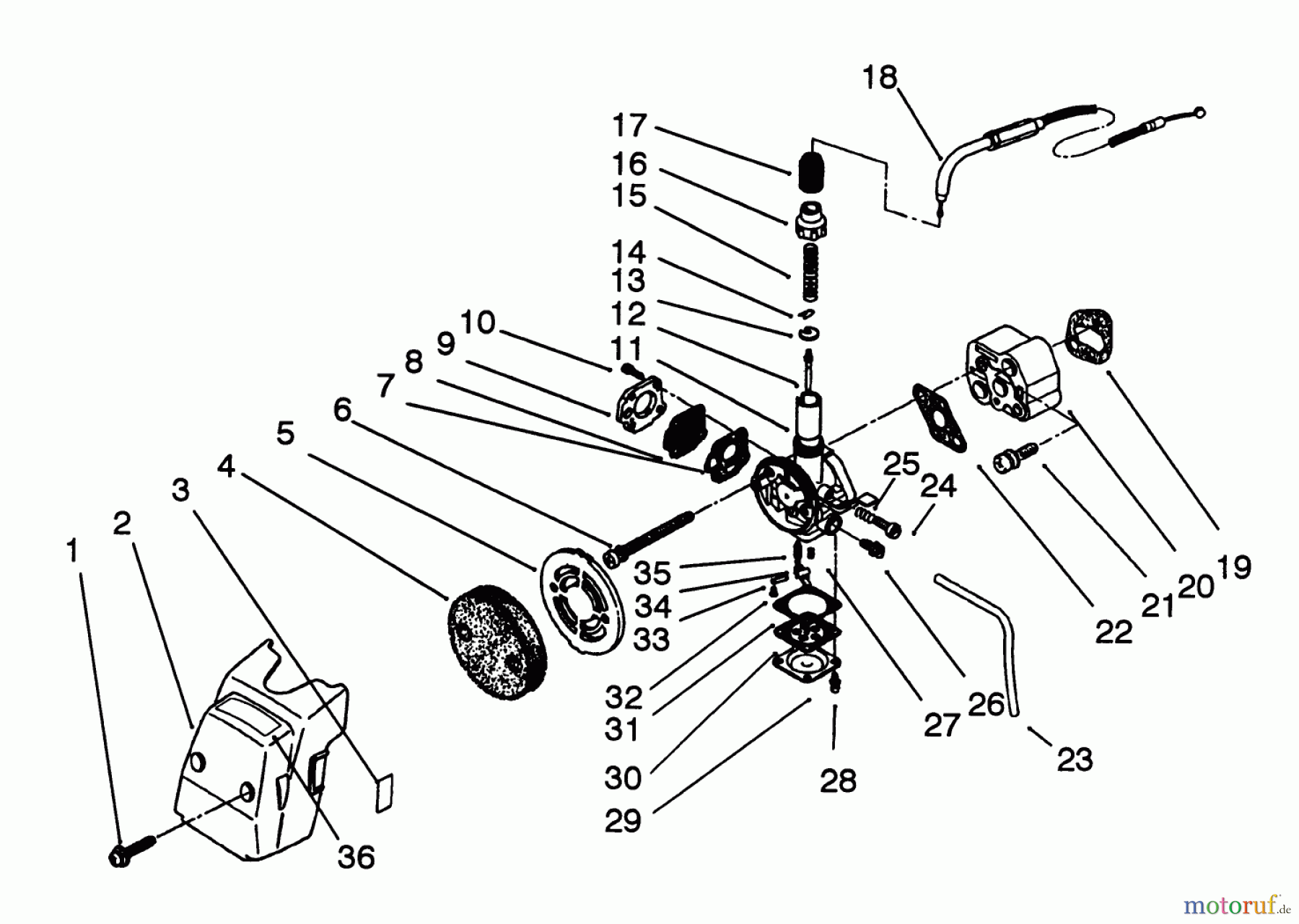  Toro Neu Trimmers, String/Brush 51660 (TC 3500) - Toro TC 3500 Gas Trimmer, 1992 (2000001-2999999) ENGINE ASSEMBLY #4