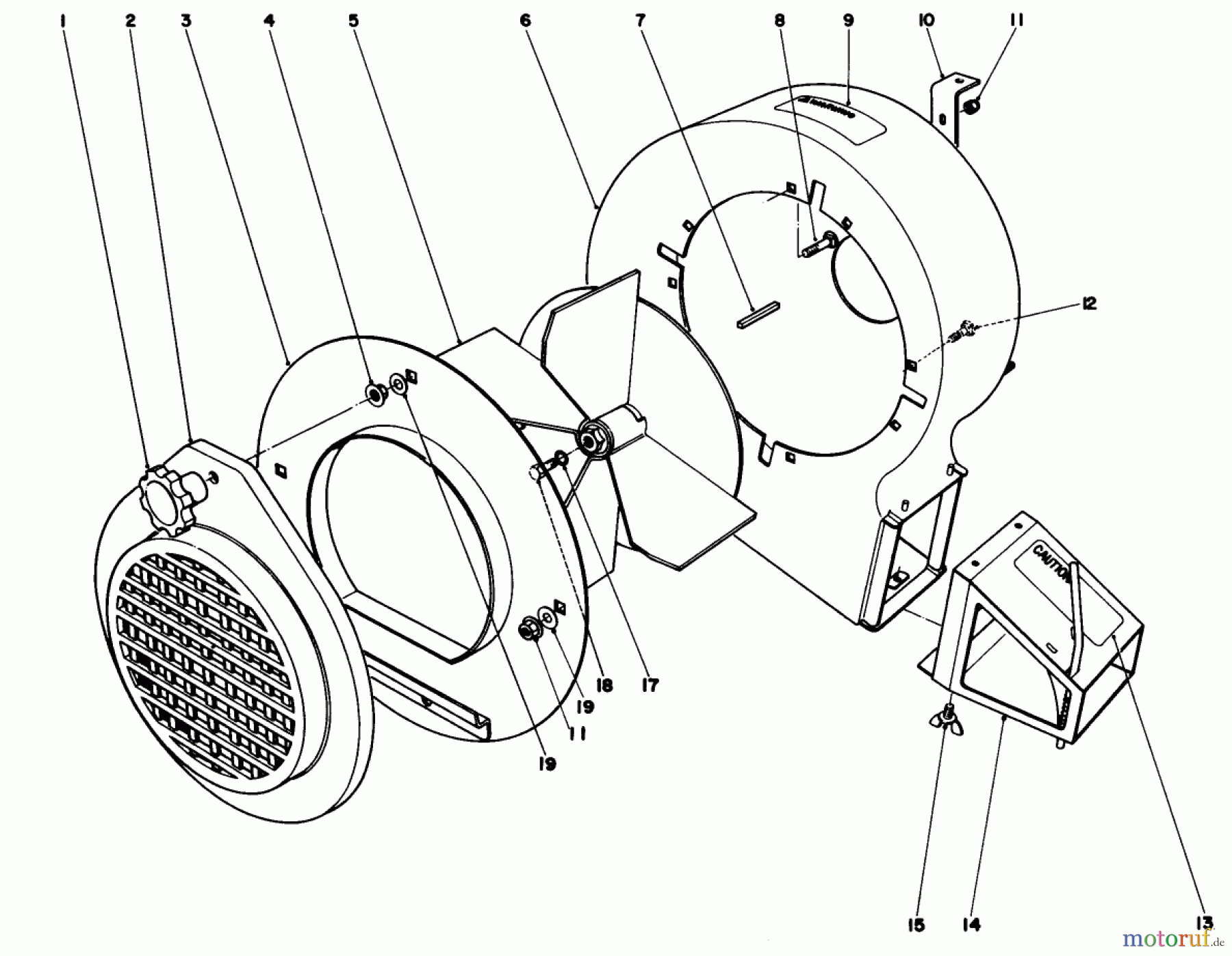  Laubbläser / Laubsauger 62933 - Toro 5 hp Lawn Blower (SN: 4000001 - 4999999) (1984) BLOWER ASSEMBLY