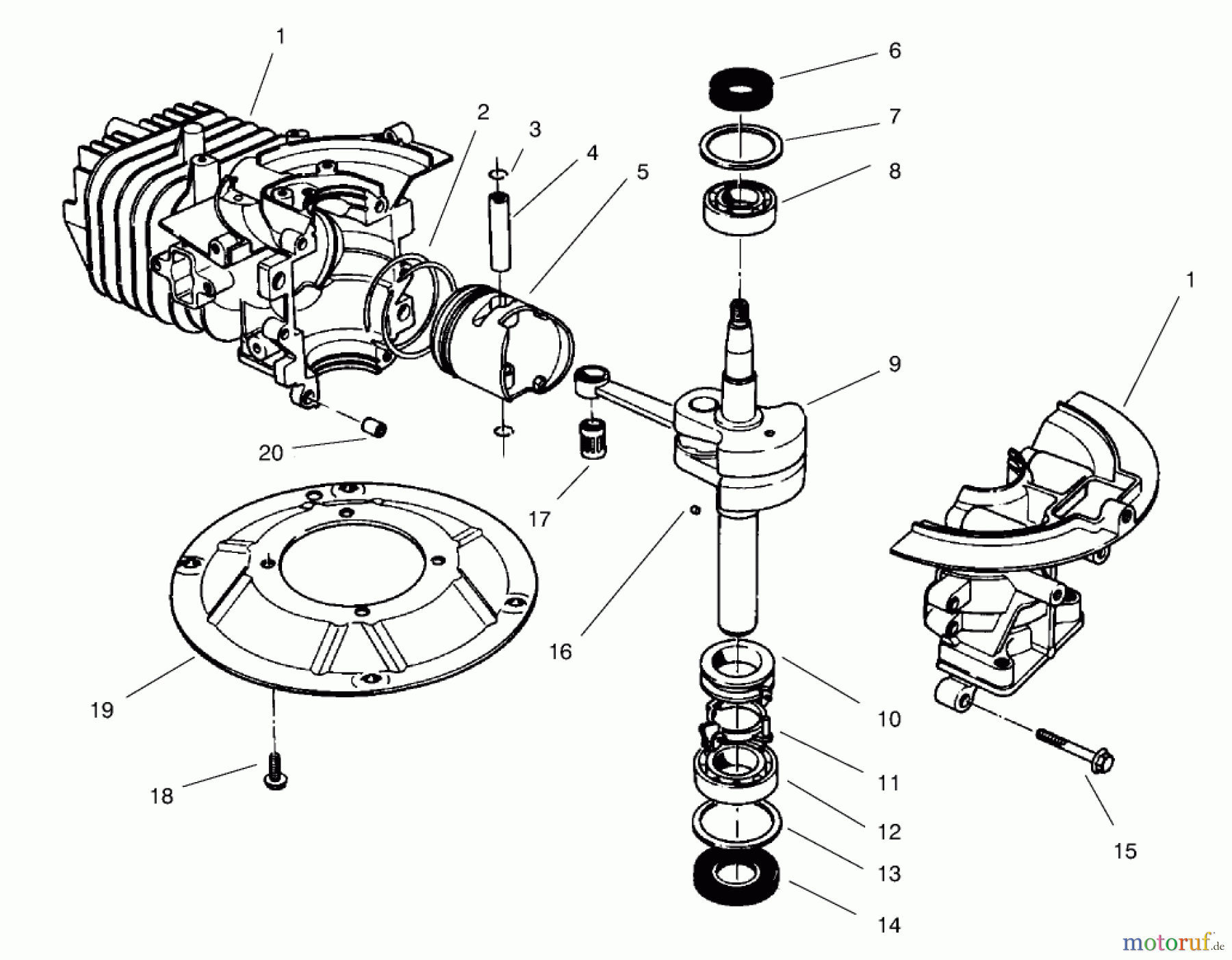  Rasenmäher 22026 - Toro Side Discharge Mower (SN: 8900001 - 8999999) (1998) CRANKSHAFT ASSEBLY (MODEL NO. 47PT7-3)