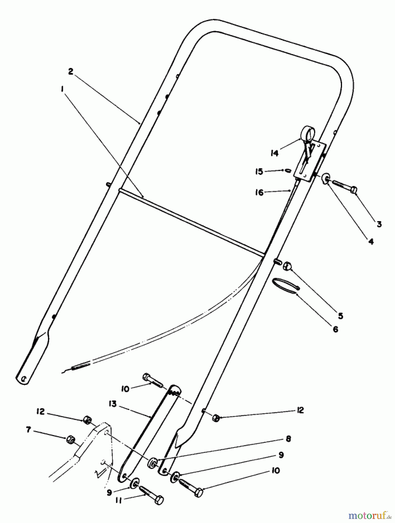  Rasenmäher 22030 - Toro Walk-Behind Mower (SN: 1000001 - 1999999) (1991) HANDLE ASSEMBLY (MODEL 22030)