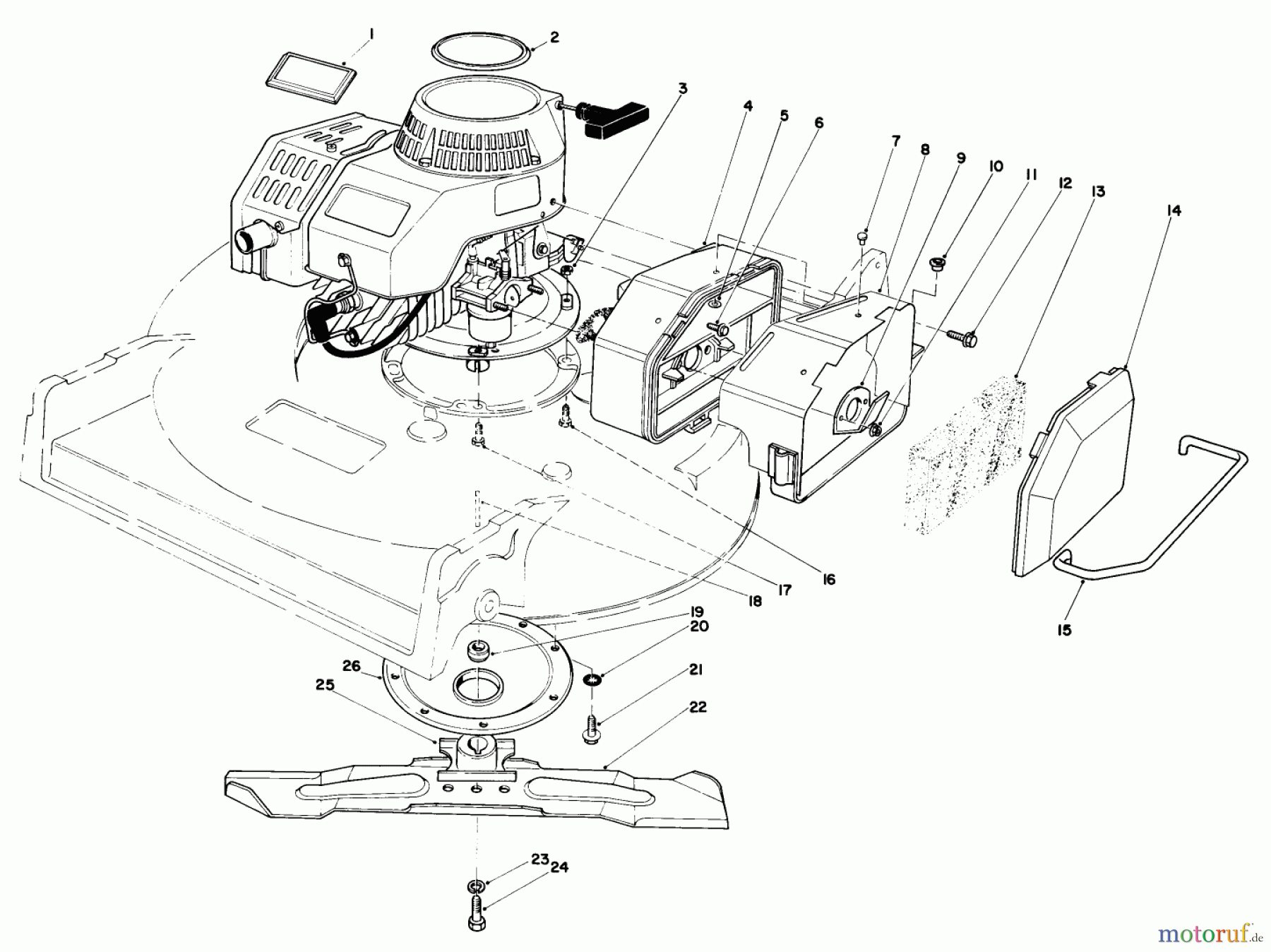  Rasenmäher 22030 - Toro Walk-Behind Mower (SN: 7000001 - 7999999) (1987) ENGINE ASSEMBLY (MODEL 22030)