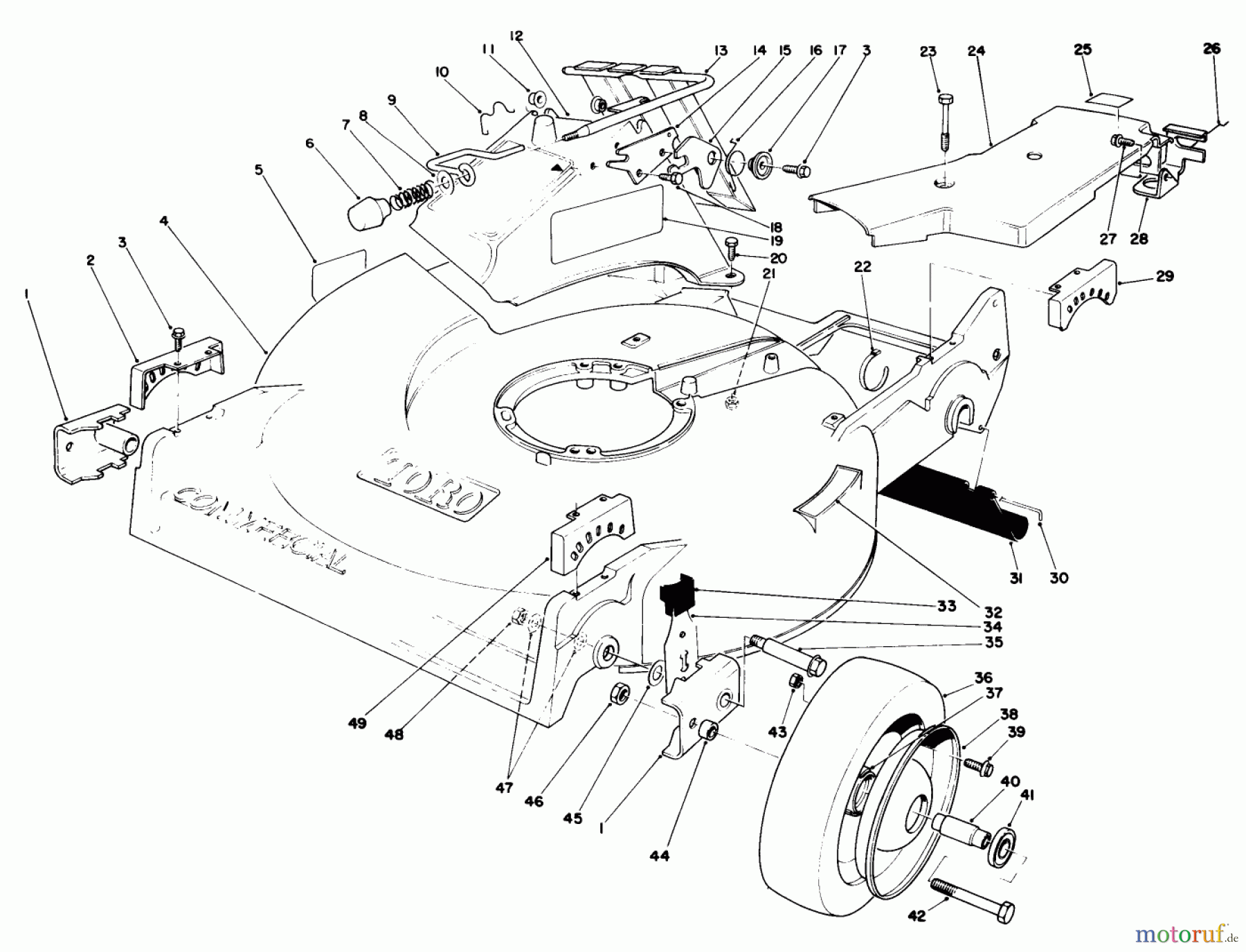  Rasenmäher 22035 - Toro Walk-Behind Mower (SN: 8000001 - 8002989) (1988) HOUSING ASSEMBLY (MODEL 22035)