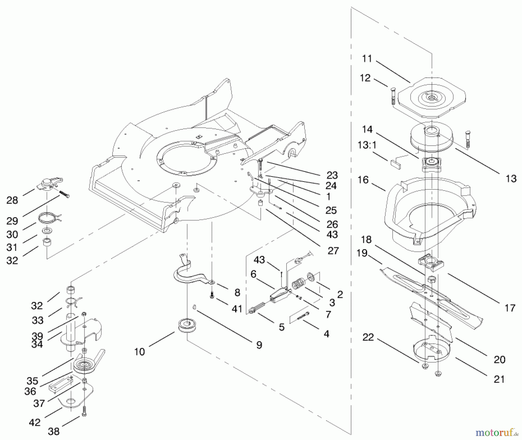  Rasenmäher 22045 - Toro Recycler Mower (SN: 9900001 - 9999999) (1999) BLADE BRAKE CLUTCH ASSEMBLY