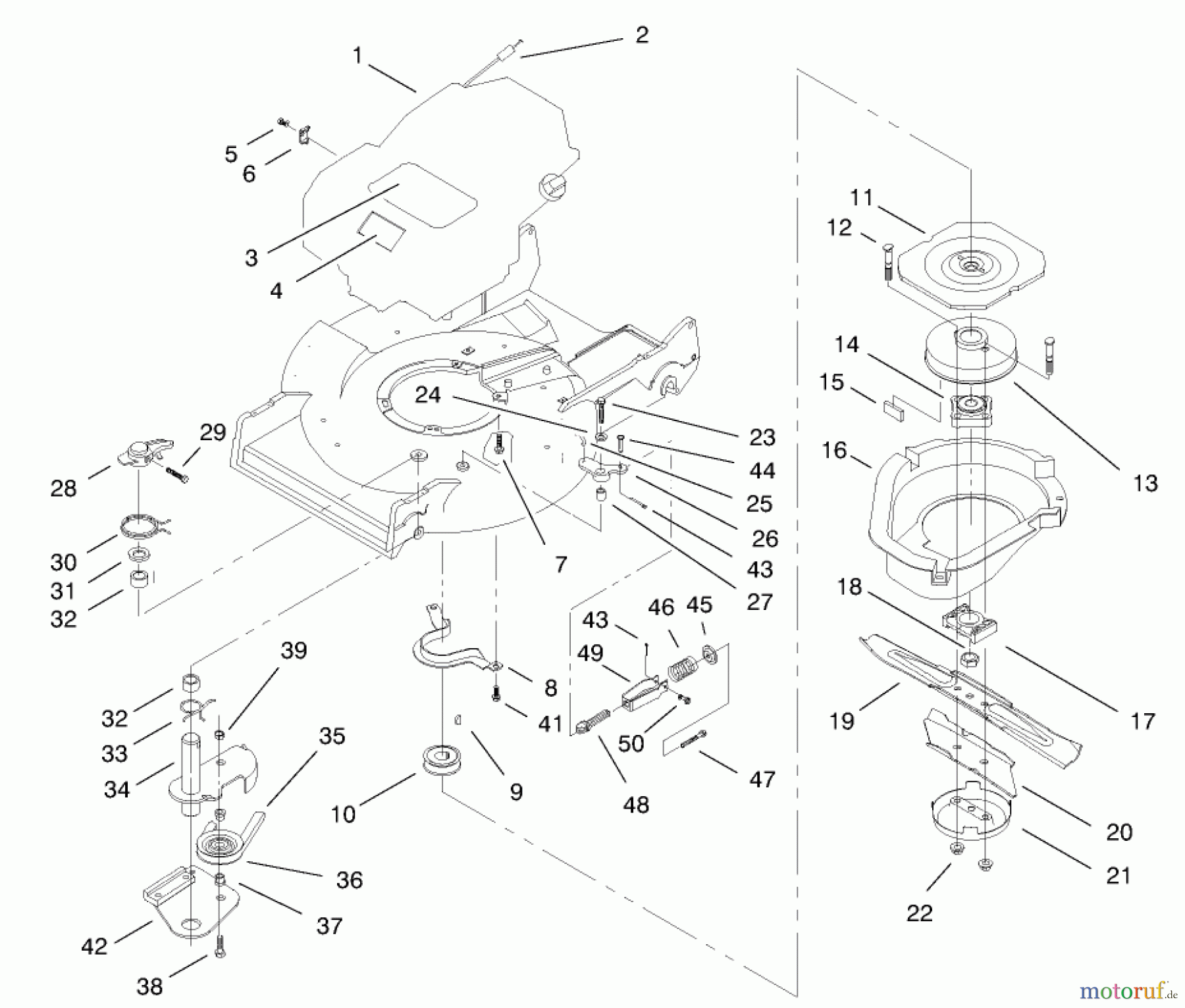 Rasenmäher BLADE BRAKE CLUTCH ASSEMBLY Ersatzteile TR106-0842 Federfoehrung