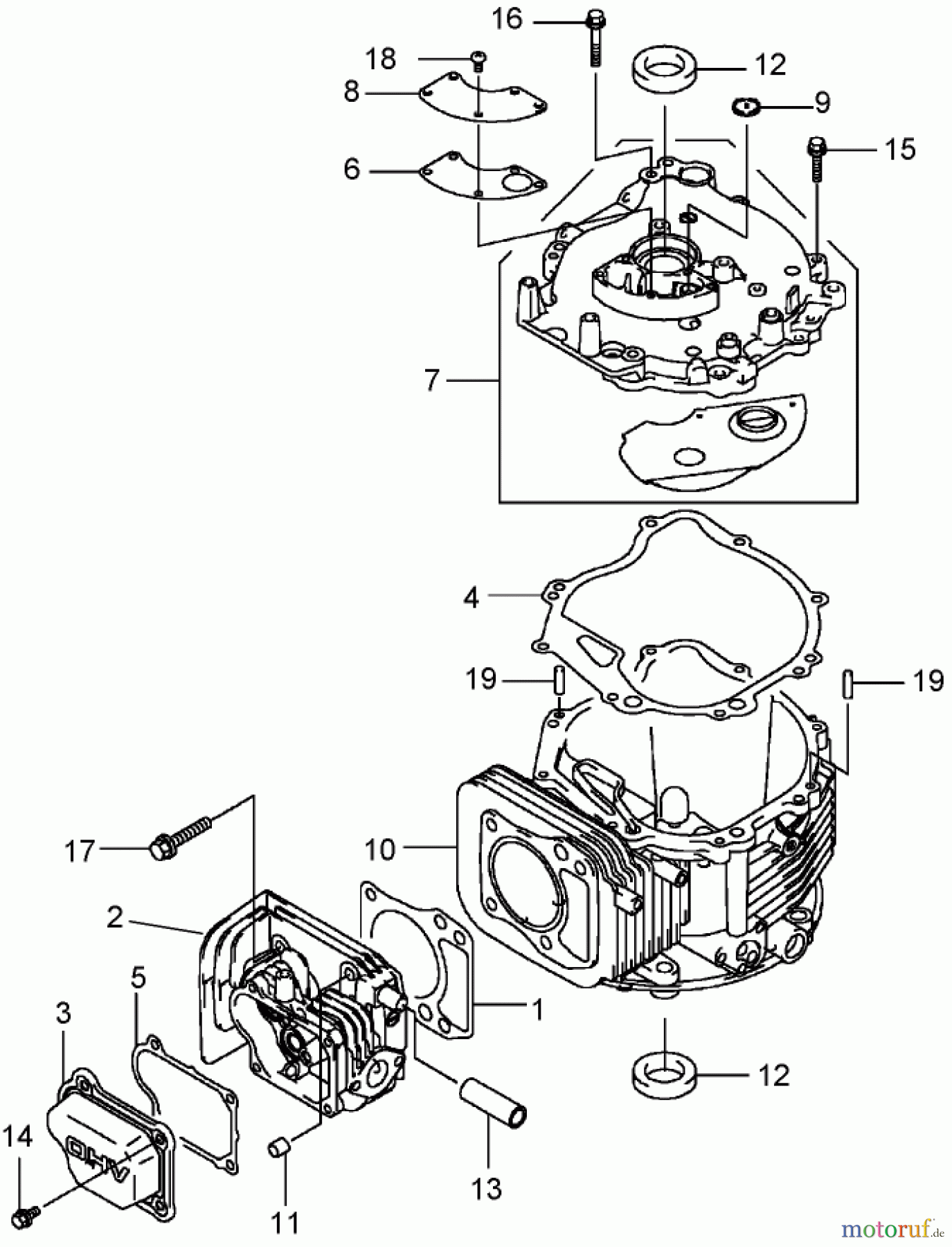  Rasenmäher 22176TE - Toro 53cm Heavy-Duty Recycler Mower (SN: 310000001 - 310999999) (2010) CYLINDER AND CRANKCASE ASSEMBLY