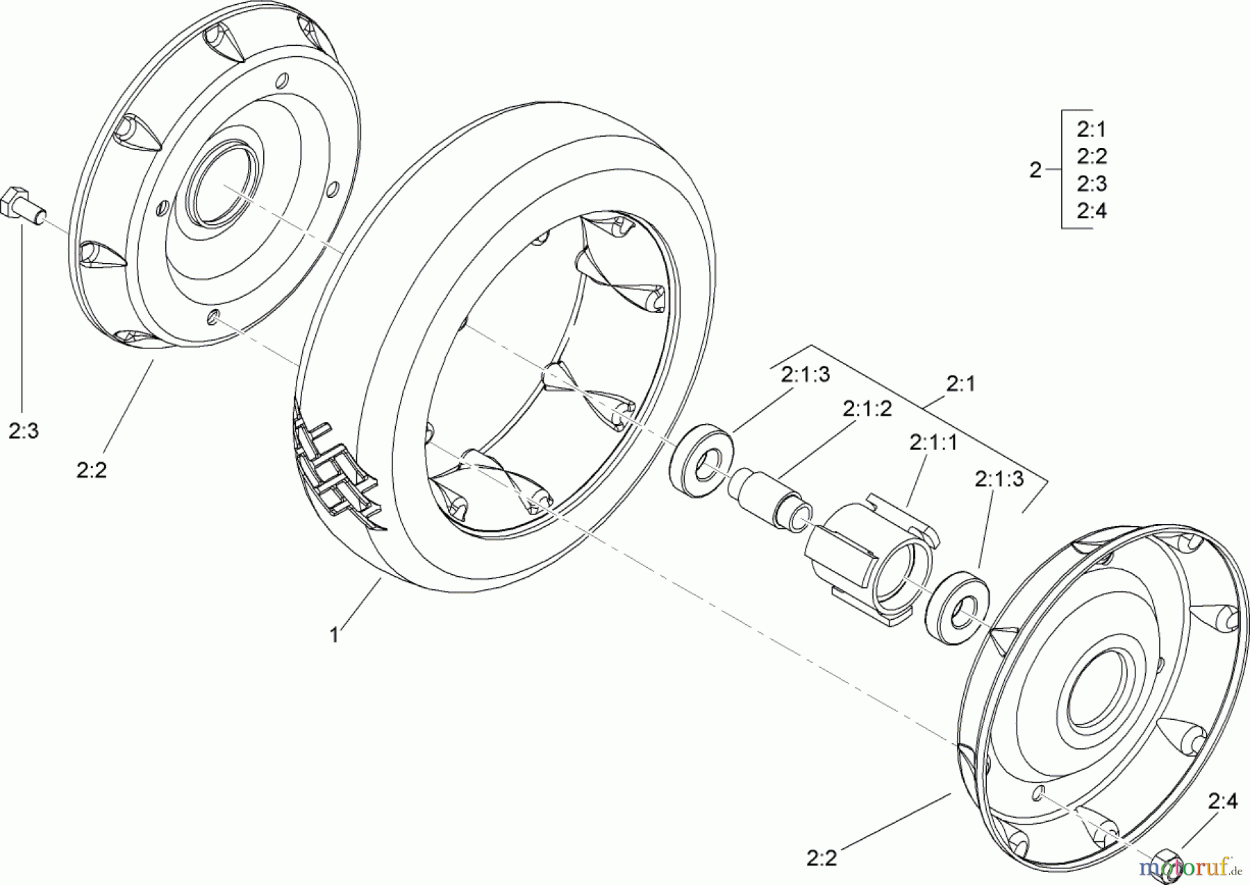 Rasenmäher 22189TE - Toro 53cm Heavy-Duty Rear Bagger Lawn Mower (SN: 312000001 - 312999999) (2012) FRONT WHEEL AND TIRE ASSEMBLY NO. 100-2870