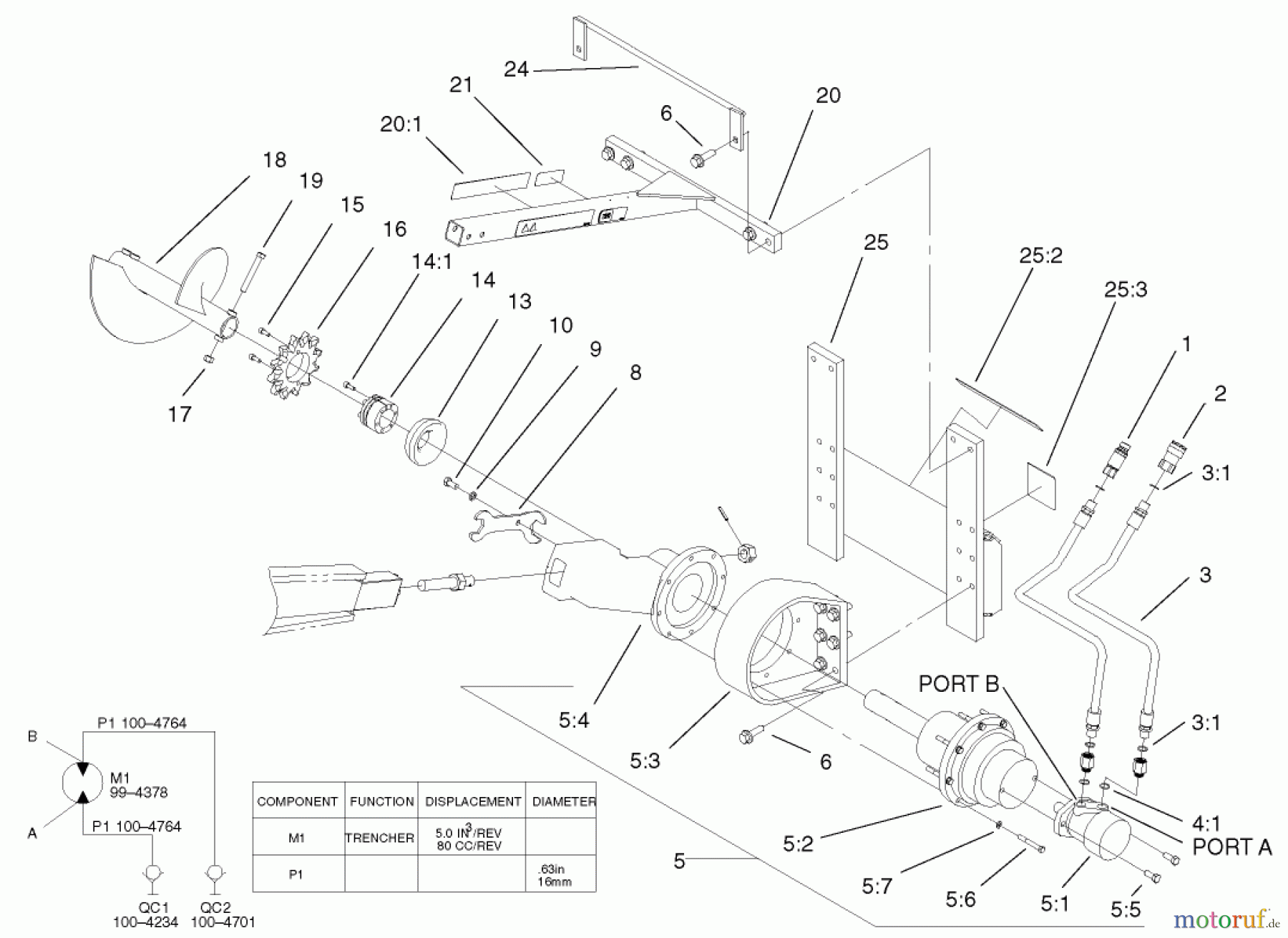  Compact Utility Attachments 22447 - Toro Trencher Head, Dingo Compact Utility Loader (SN: 230000001 - 230999999) (2003) TRENCHER ASSEMBLY