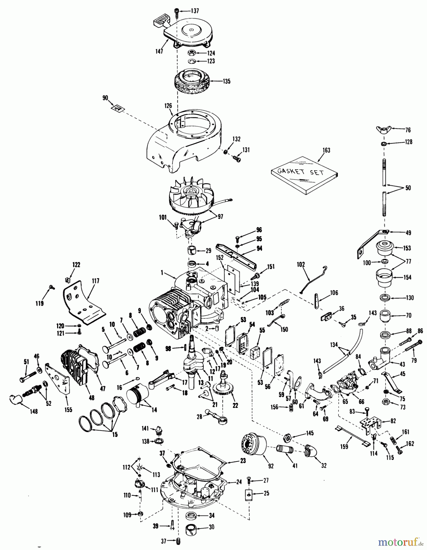  Rasenmäher 23000 - Toro Whirlwind Walk-Behind Mower (SN: 4000001 - 4999999) (1964) ENGINE NOS. V40-50008B AND V40-50037B PARTS LIST