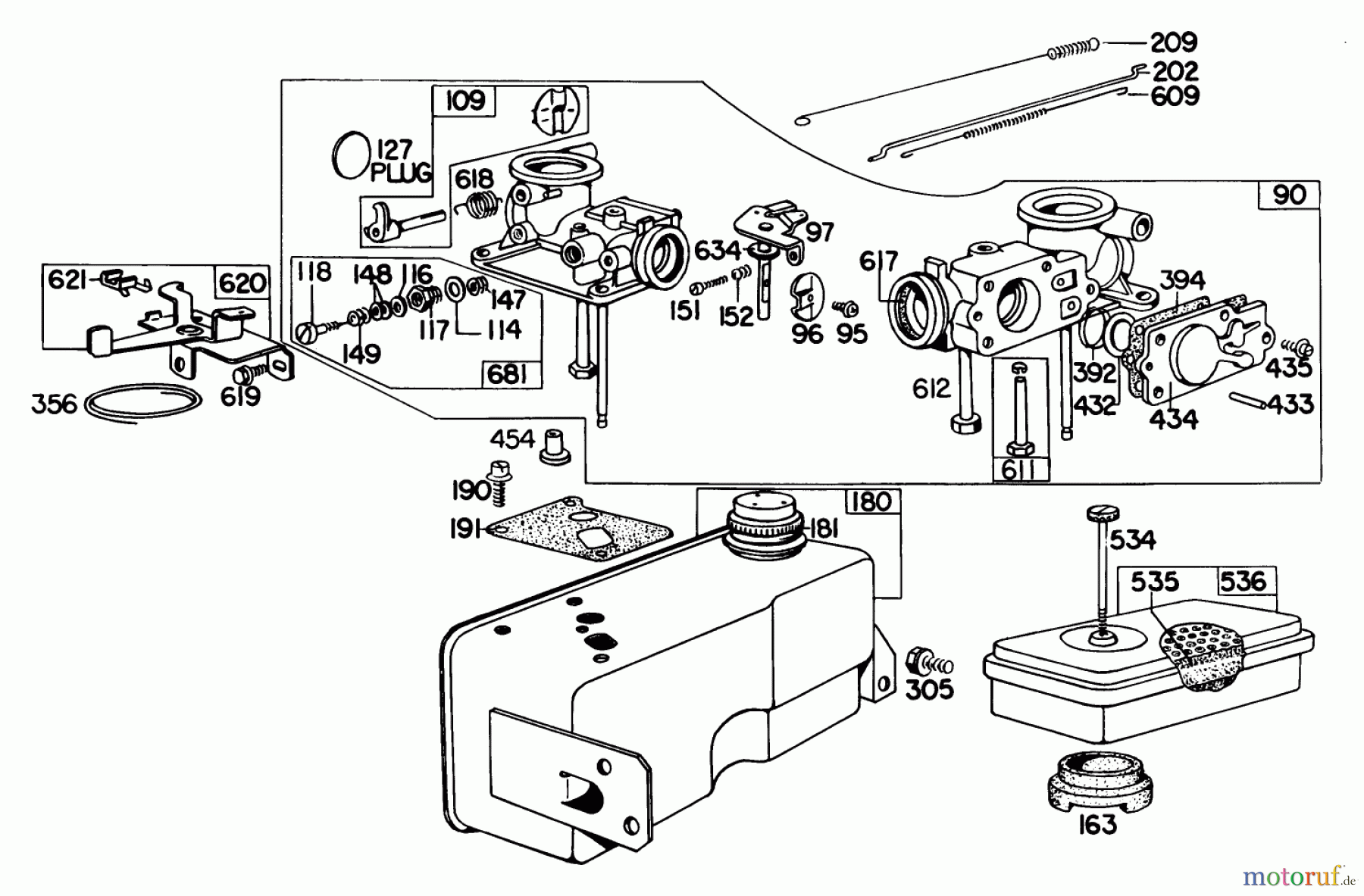  Rasenmäher 23022 - Toro Walk-Behind Mower (SN: 7000001 - 7999999) (1977) BRIGGS & STRATTON CARBURETOR ASSEMBLY MODEL 299448