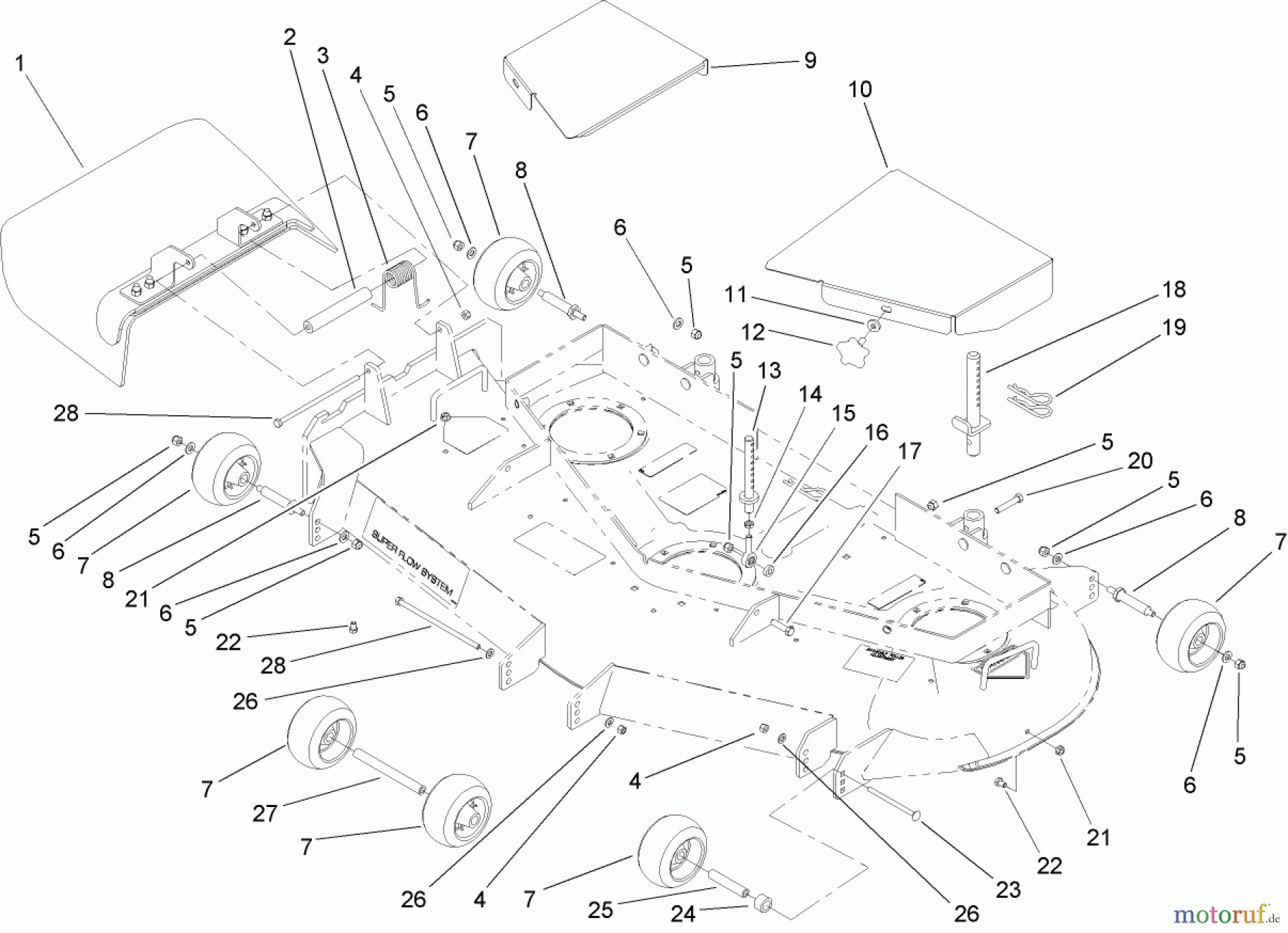  Rasenmäher für Großflächen 30342 - Toro Mid-Size ProLine Mower, T-Bar, Gear Drive, 17 HP, 52