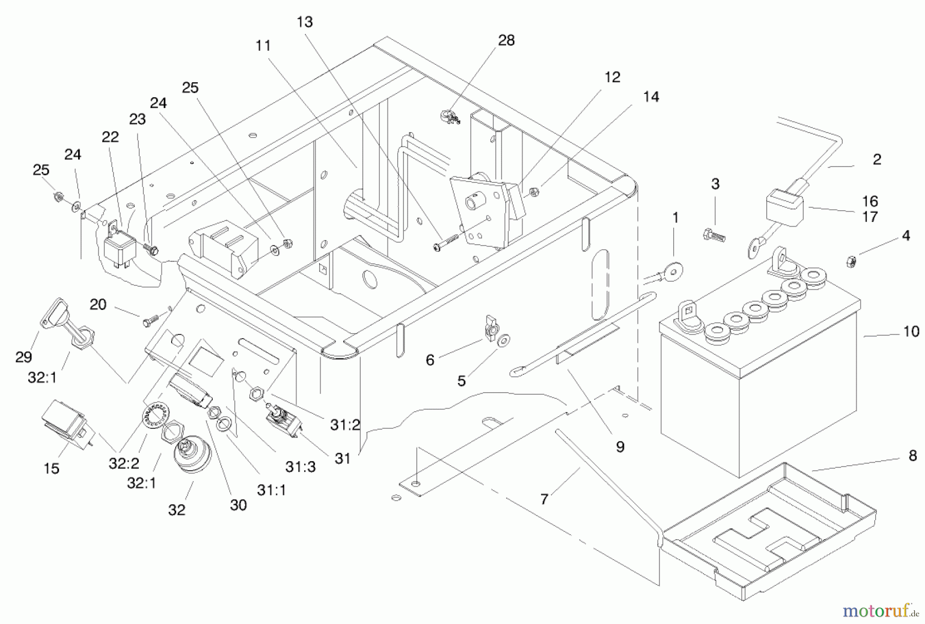  Zerto-Turn Mäher 74105 (Z118) - Toro Z Master Riding Mower (SN: 79000001 - 79999999) (1997) ELECTRICAL SYSTEM ASM