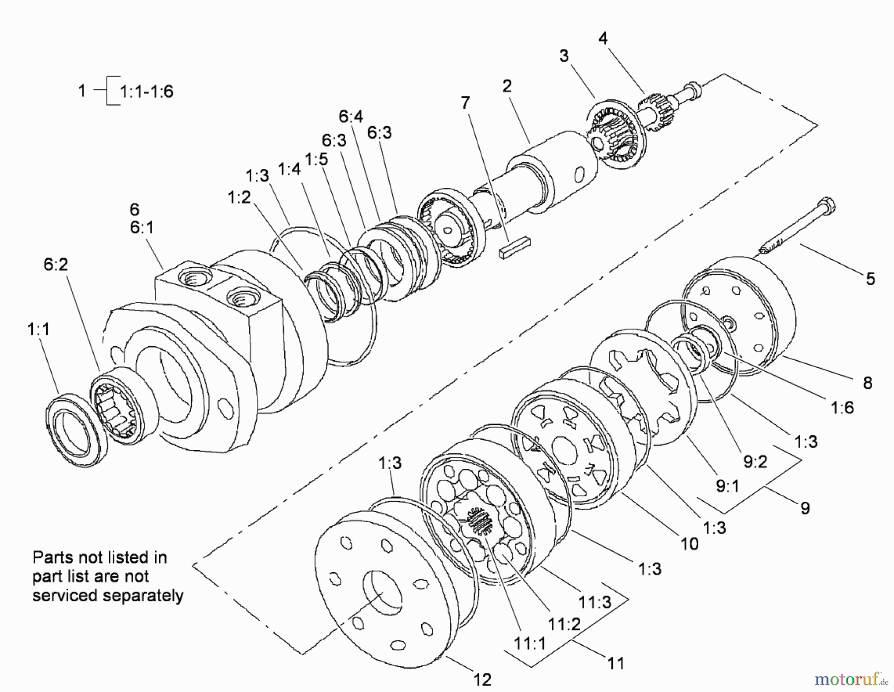  Compact Utility Attachments 23102 - Toro Soil Cultivator, Compact Utility Loaders (SN: 312000001 - 312999999) (2012) HYDRAULIC MOTOR ASSEMBLY NO. 105-4573