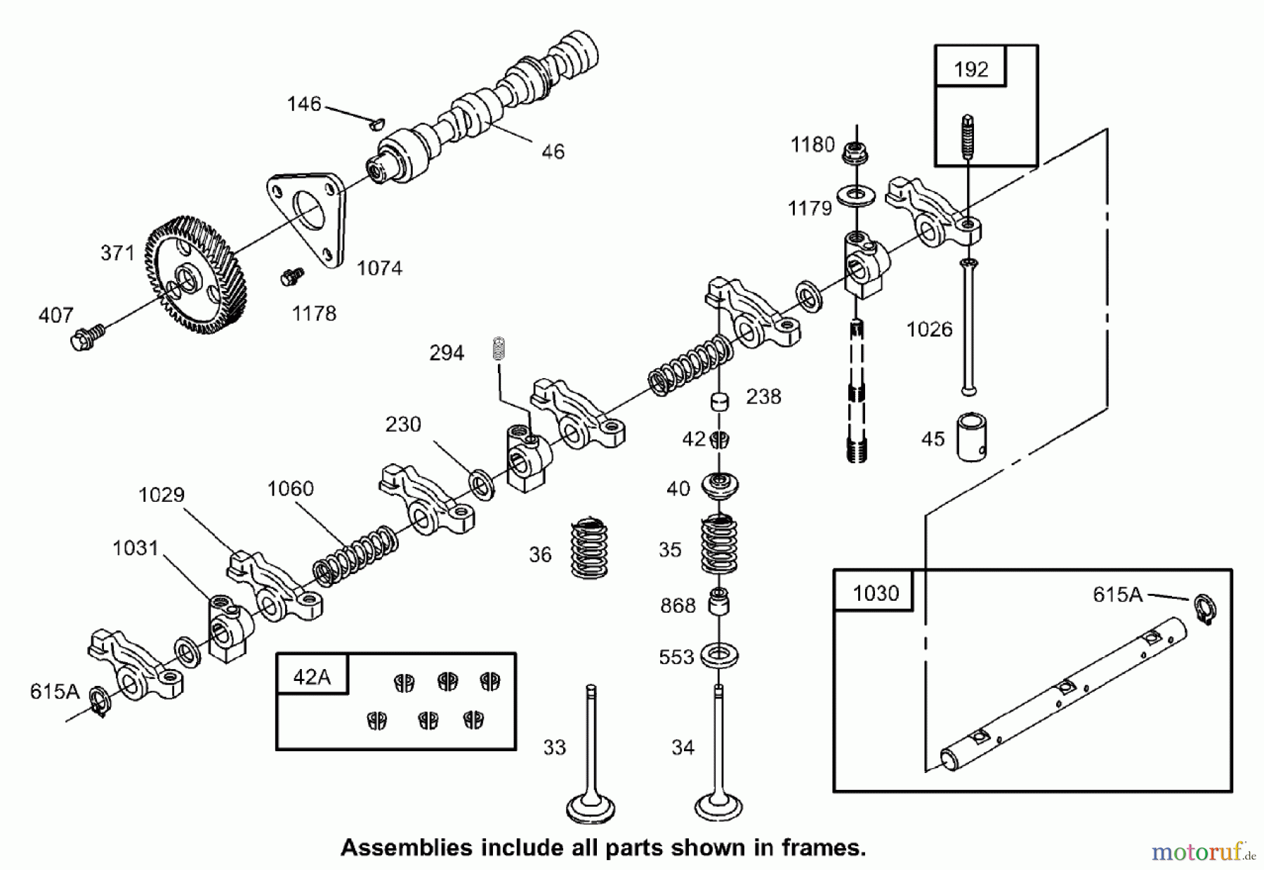  Zerto-Turn Mäher 74268TE (Z597-D) - Toro Z Master Mower, 152cm TURBO FORCE Side Discharge Deck (SN: 240000001 - 240999999) (2004) CAMSHAFT ASSEMBLY