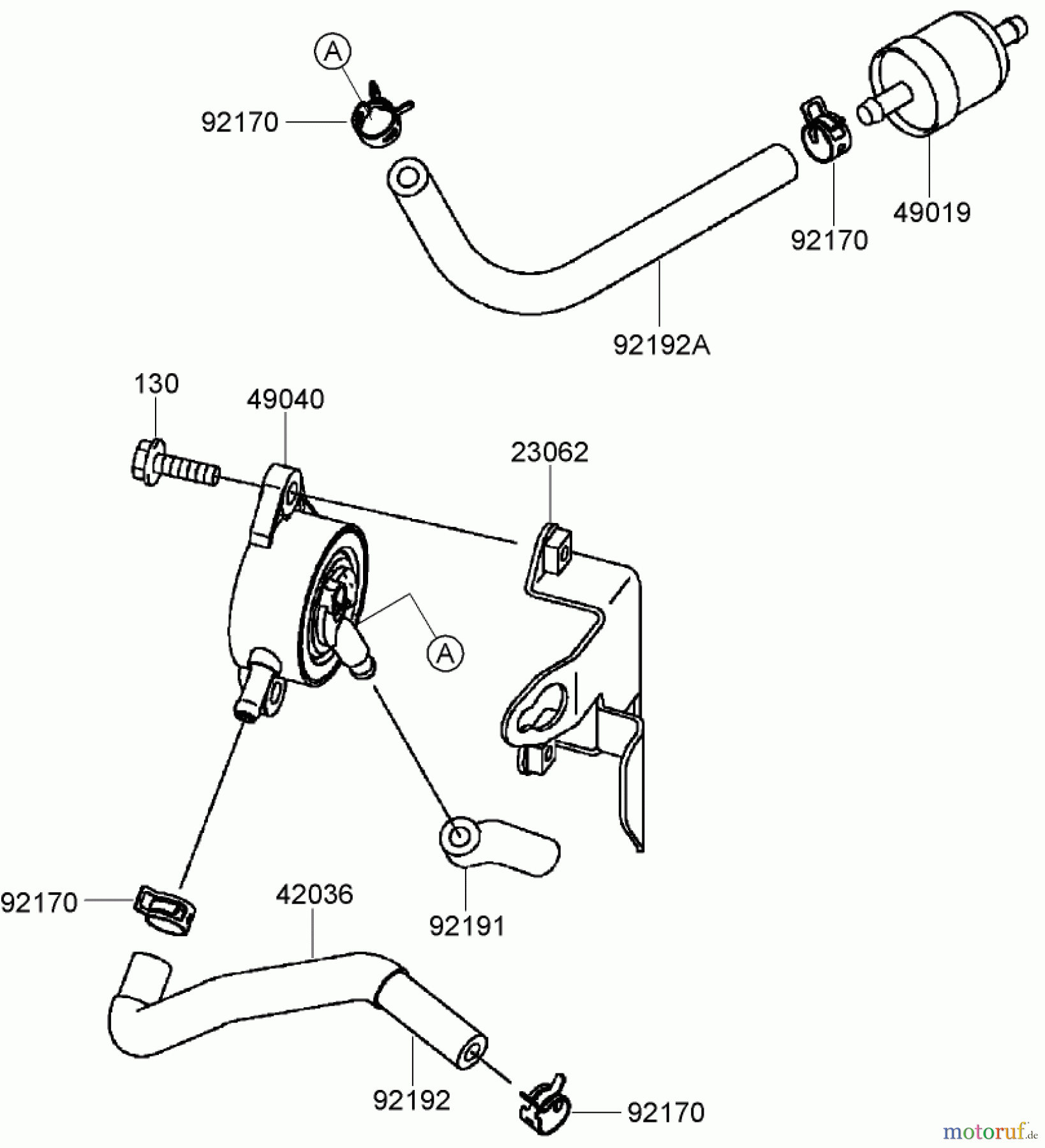  Zerto-Turn Mäher 74408TE (Z334) - Toro Z Master Mower, 86cm 7-Gauge Side Discharge Deck (SN: 270000001 - 270000700) (2007) FUEL TANK AND VALVE ASSEMBLY KAWASAKI FH580V-AS50-R